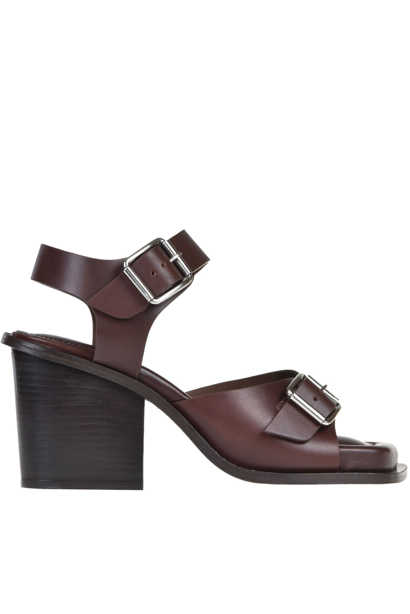 Lemaire Brown Square Heeled 80 Sandals