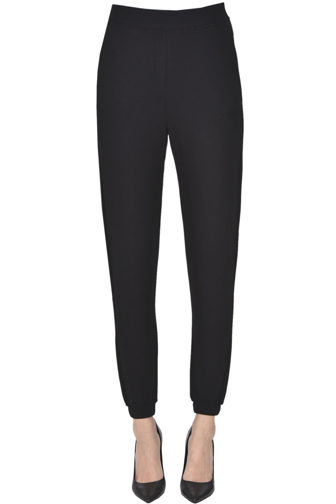 Shop 's Max Mara Oncia Fleece Jogging Trousers In Black