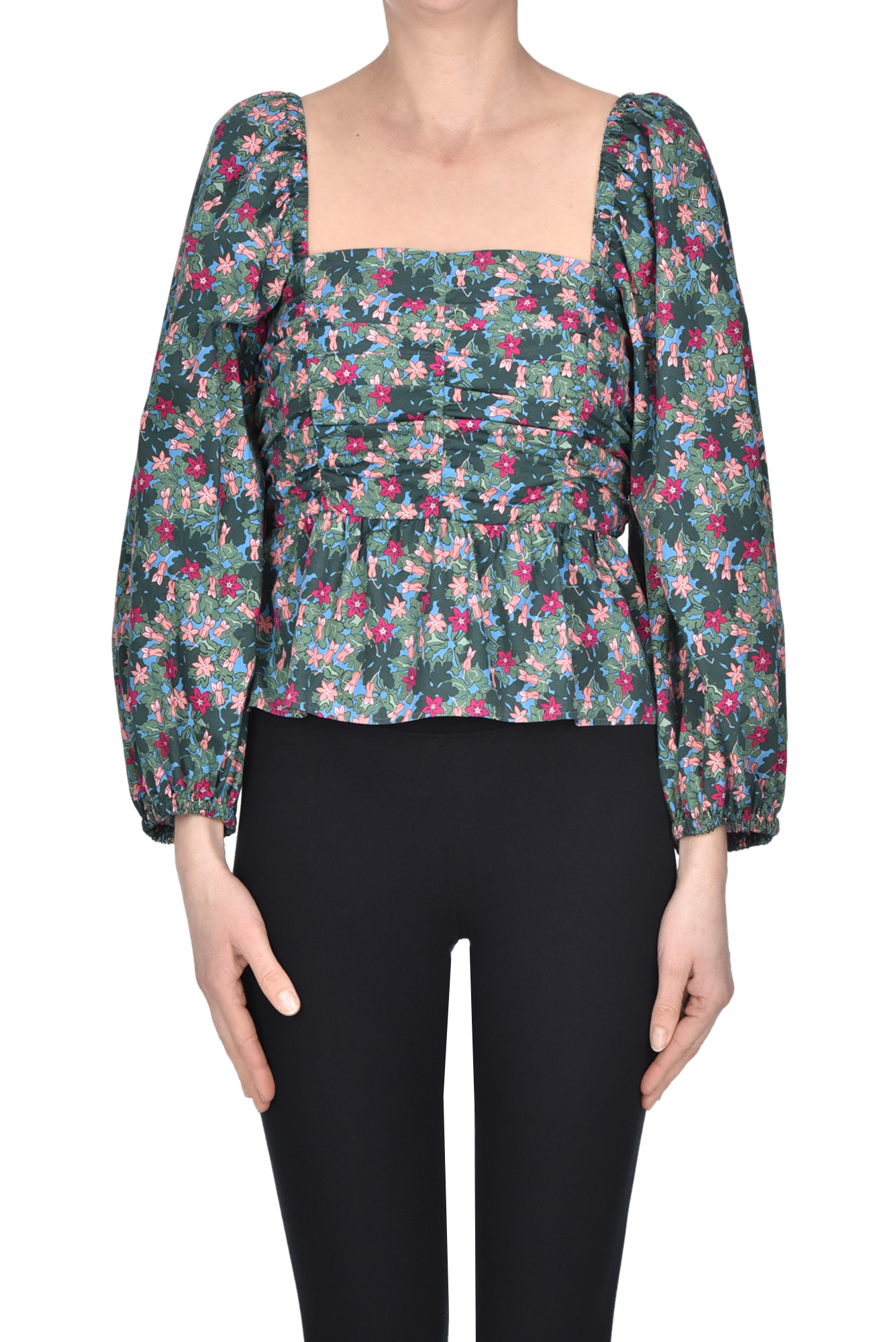 Max Mara Palpiti Cropped Blouse In Green