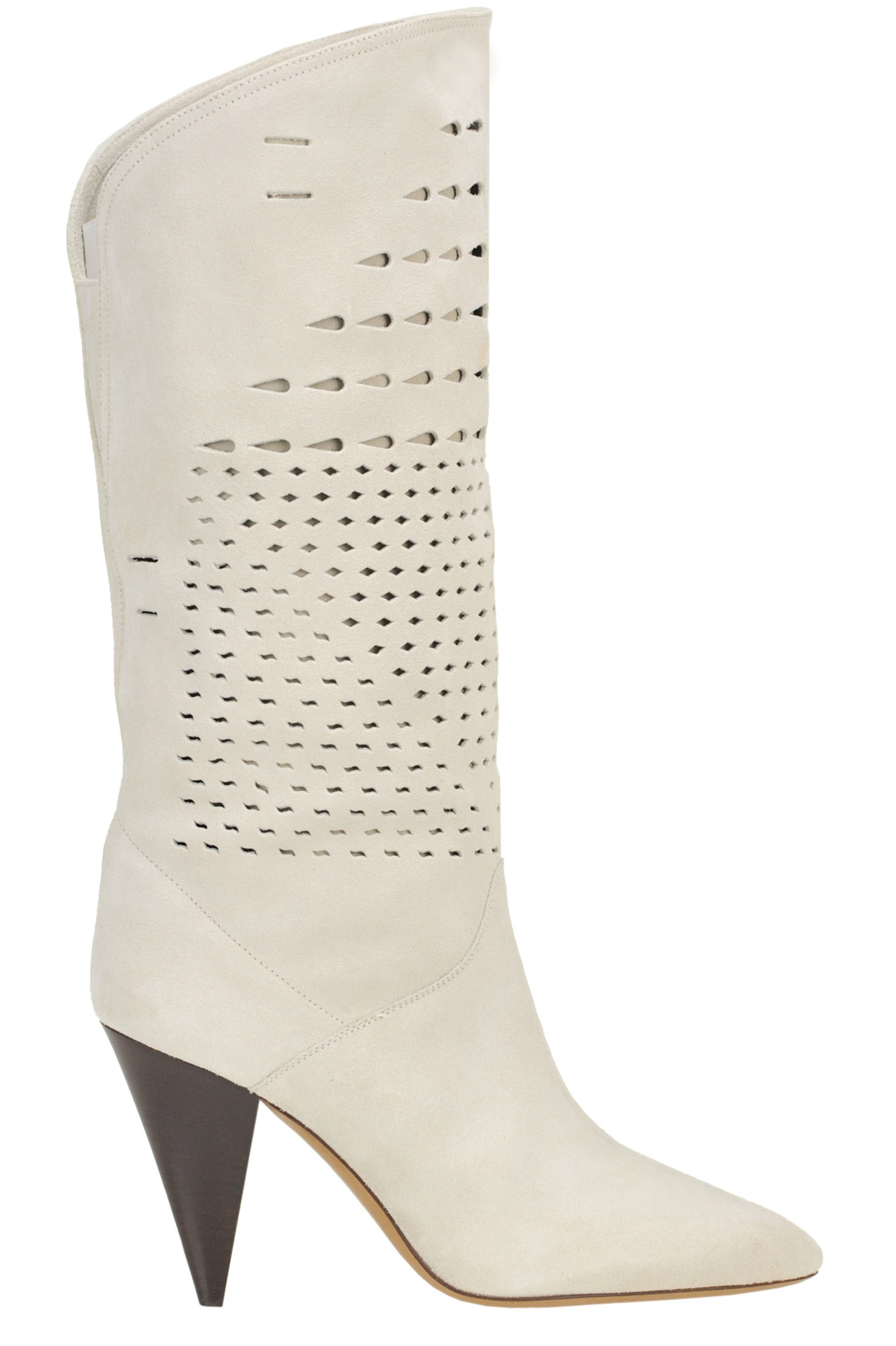 Isabel Marant Cut-out Suede Boots In Beige