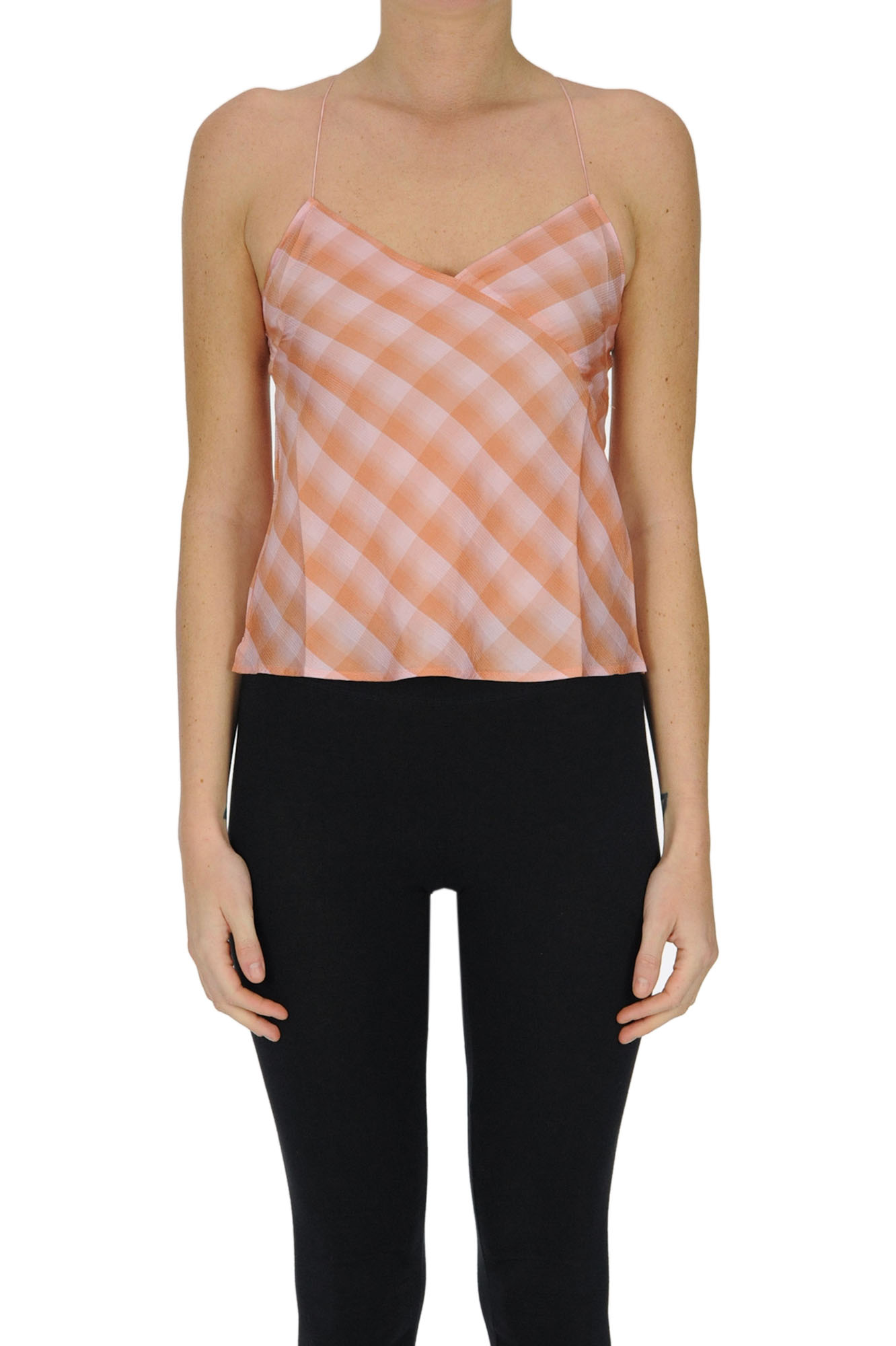 Humanoid Checked Print Top In Cipria