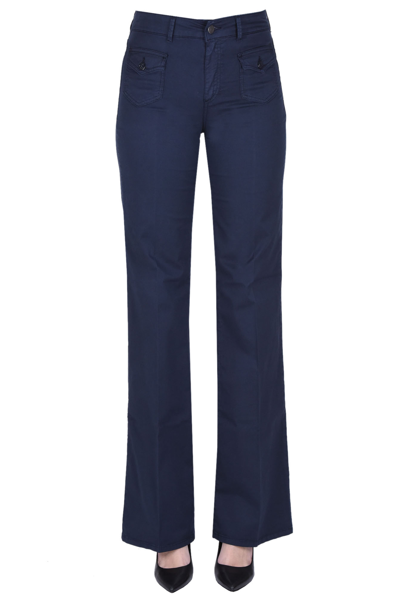 Shop Cigala's Chino Trousers In Navy Blue