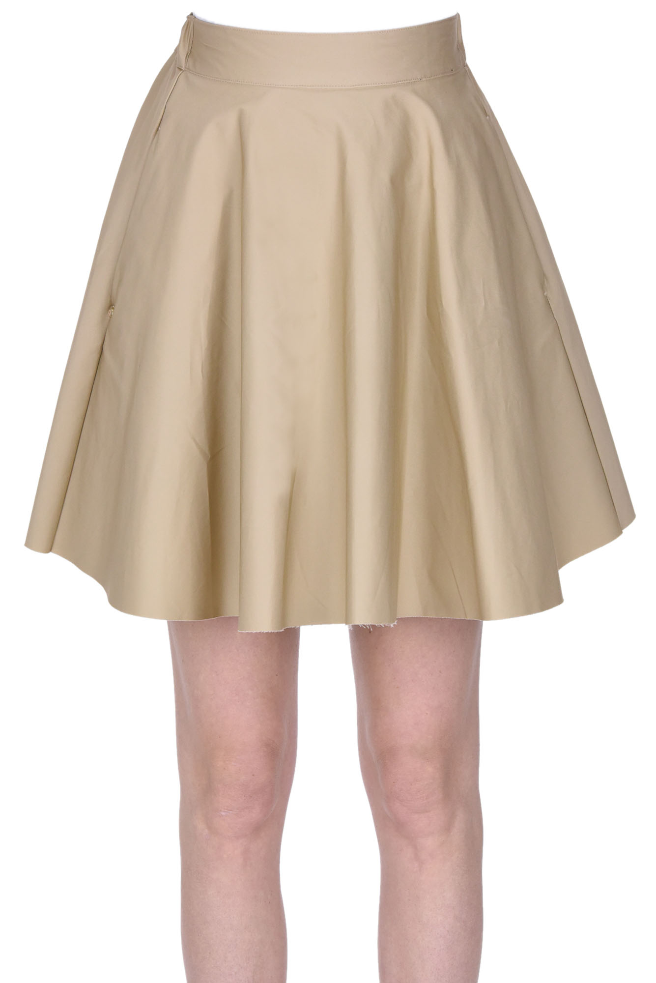 Shop White Sand Kate Cotton Skirt In Camel