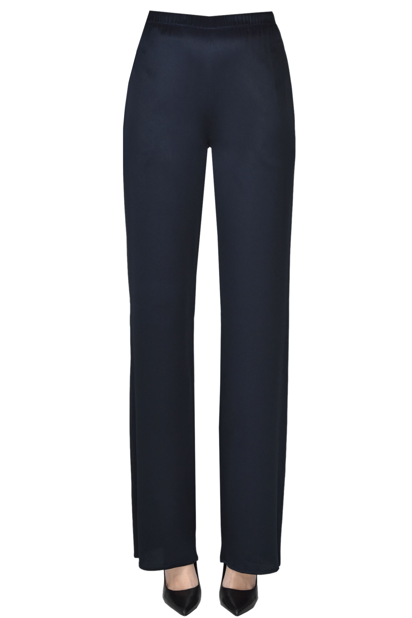 Antonelli Firenze Silk-blend  Trousers In Navy Blue