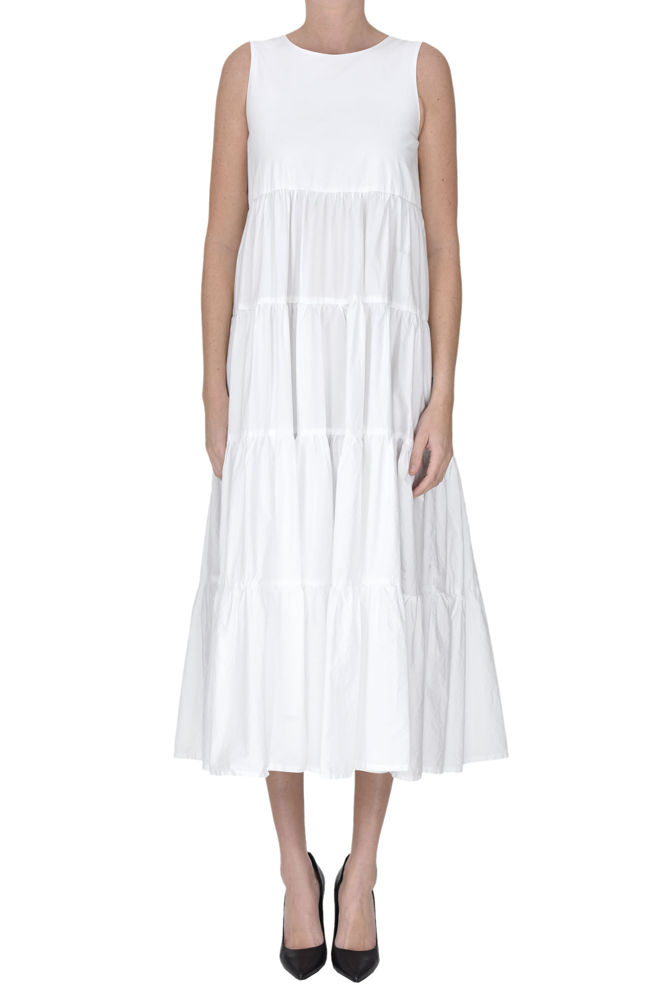Anneclaire Cotton Long Dress In White