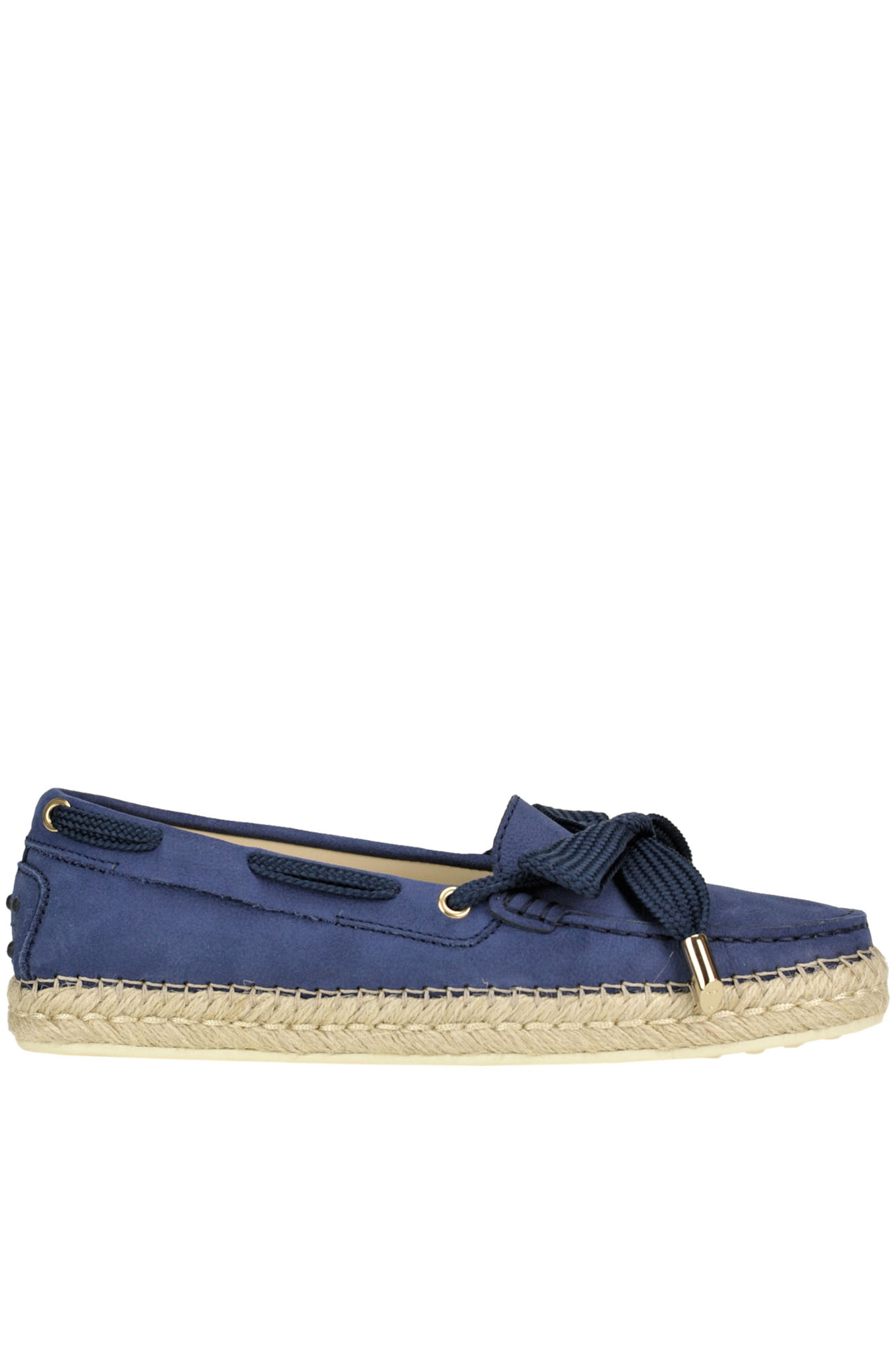 Tod's Rope Sole Suede Mocassins In Blue
