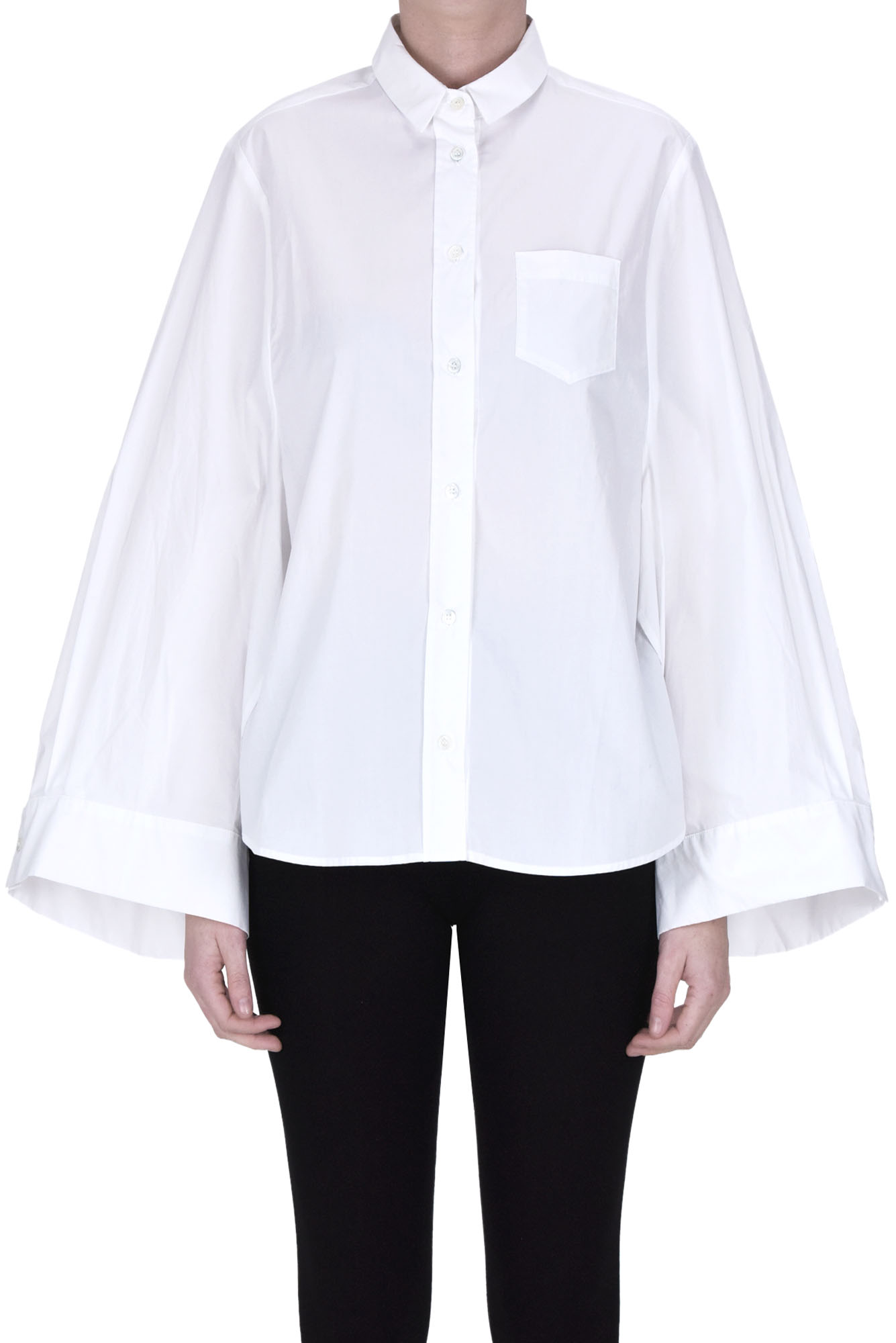 Shop Roberto Collina Cotton Wide Shirt In White