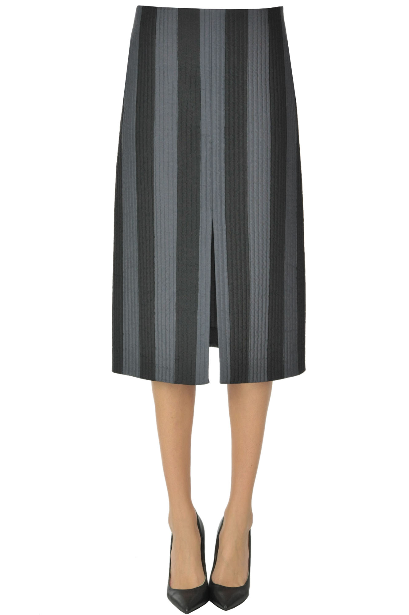 Gonna a righe in seta