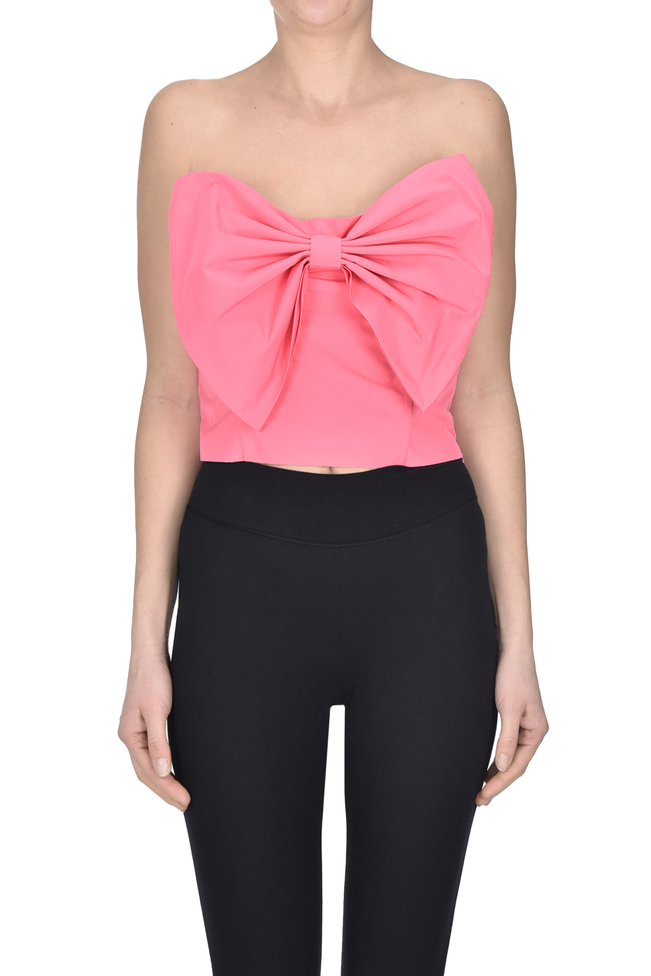 Essentiel Antwerp Freesia Bow Bodice Top In Pink In Dark Pink
