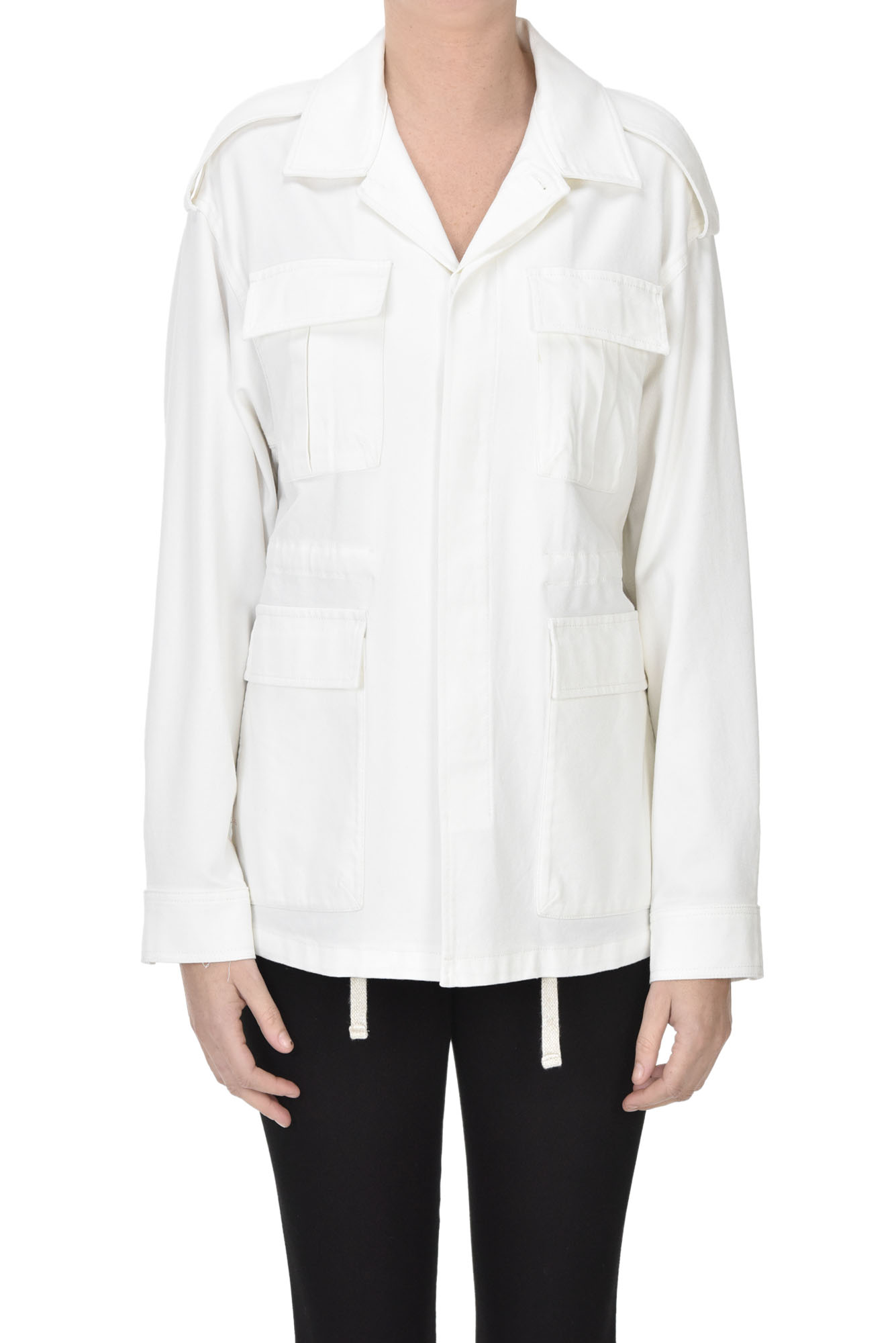 Vis-a-vis Oversized Sahariana Jacket In White