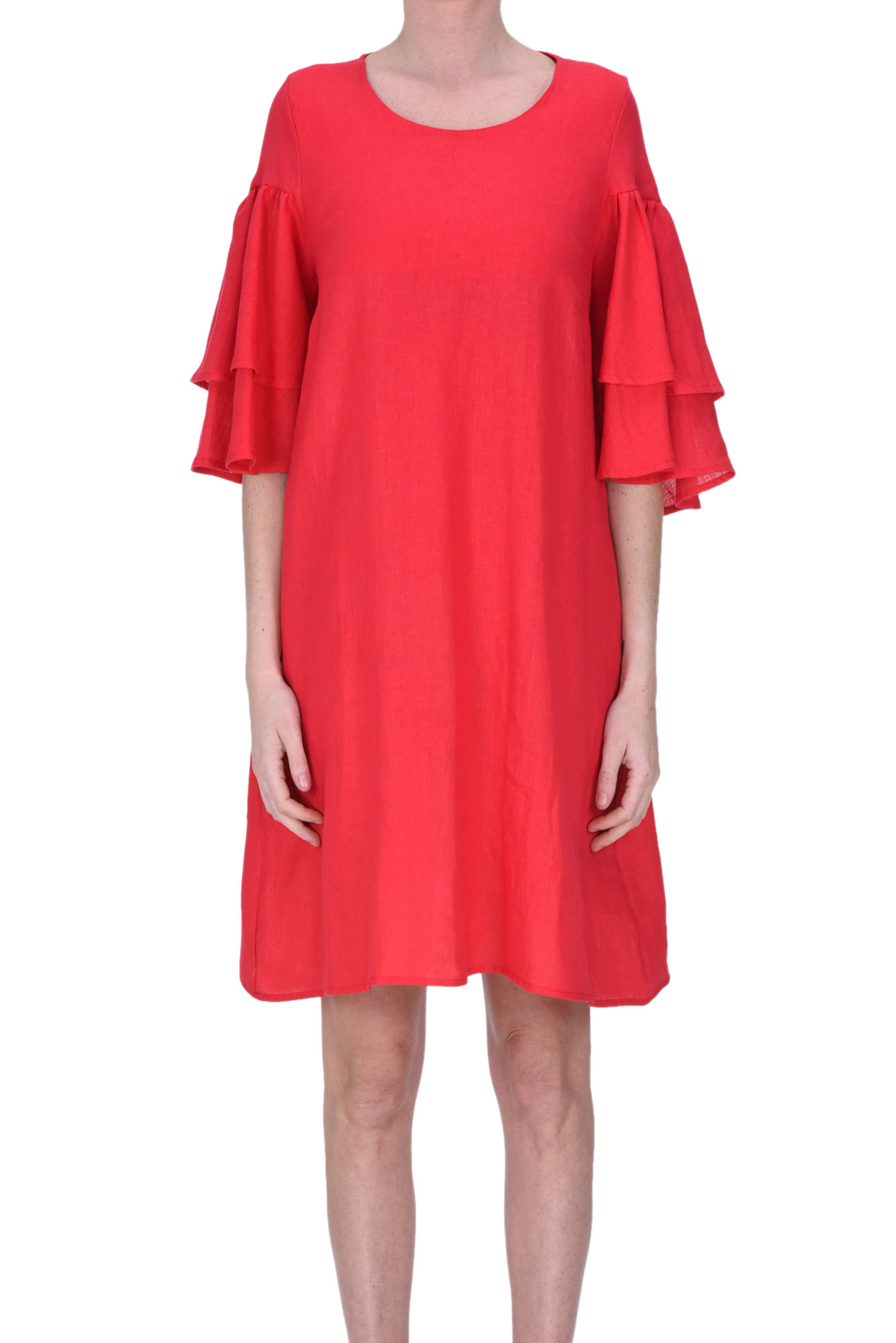 Shop Milva Mi Linen Dress In Red