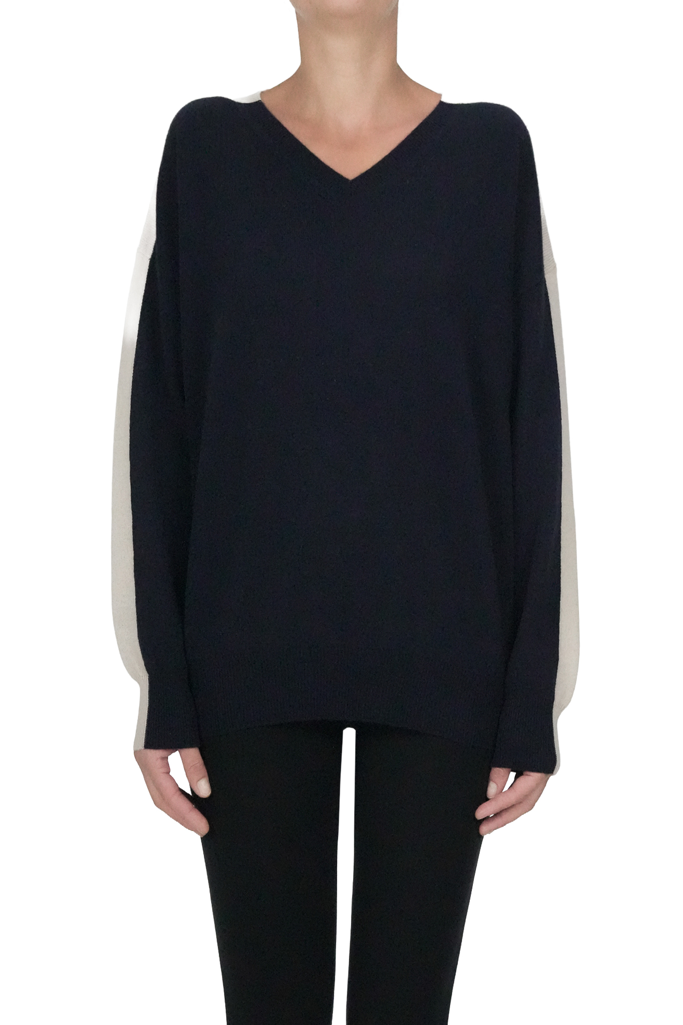 Lorena Antoniazzi Cashmere Color Block Pullover In Multi