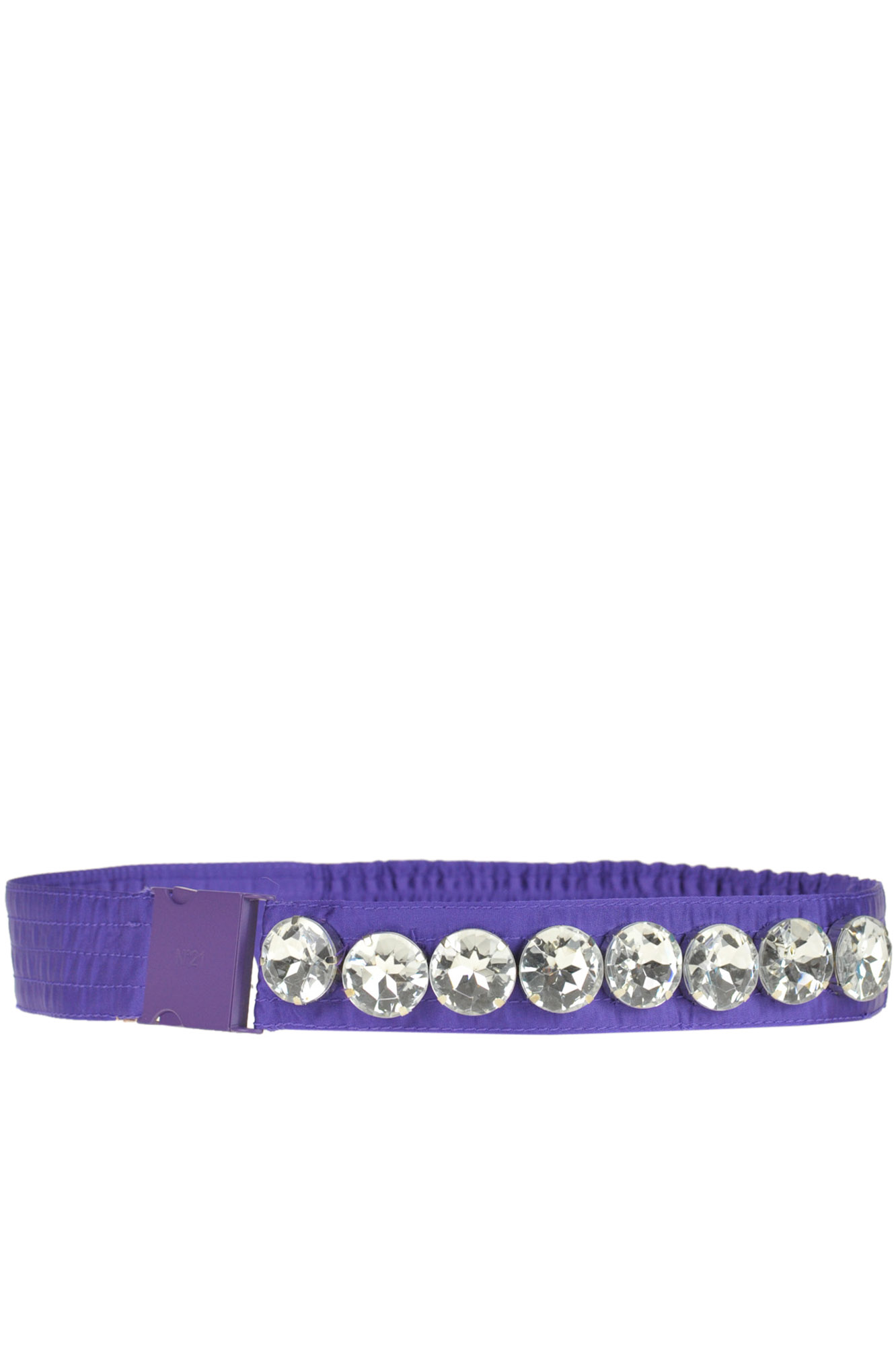 N°21 Embellished Fabric Waistbelt With Maxi Strass In Purple
