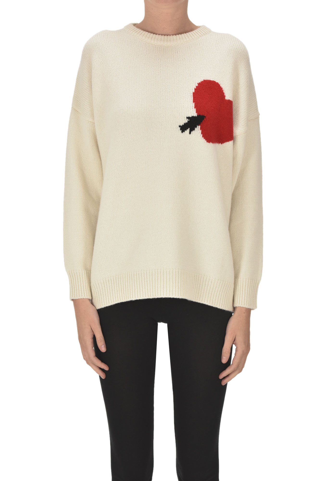 Pullover stampato in cashmere