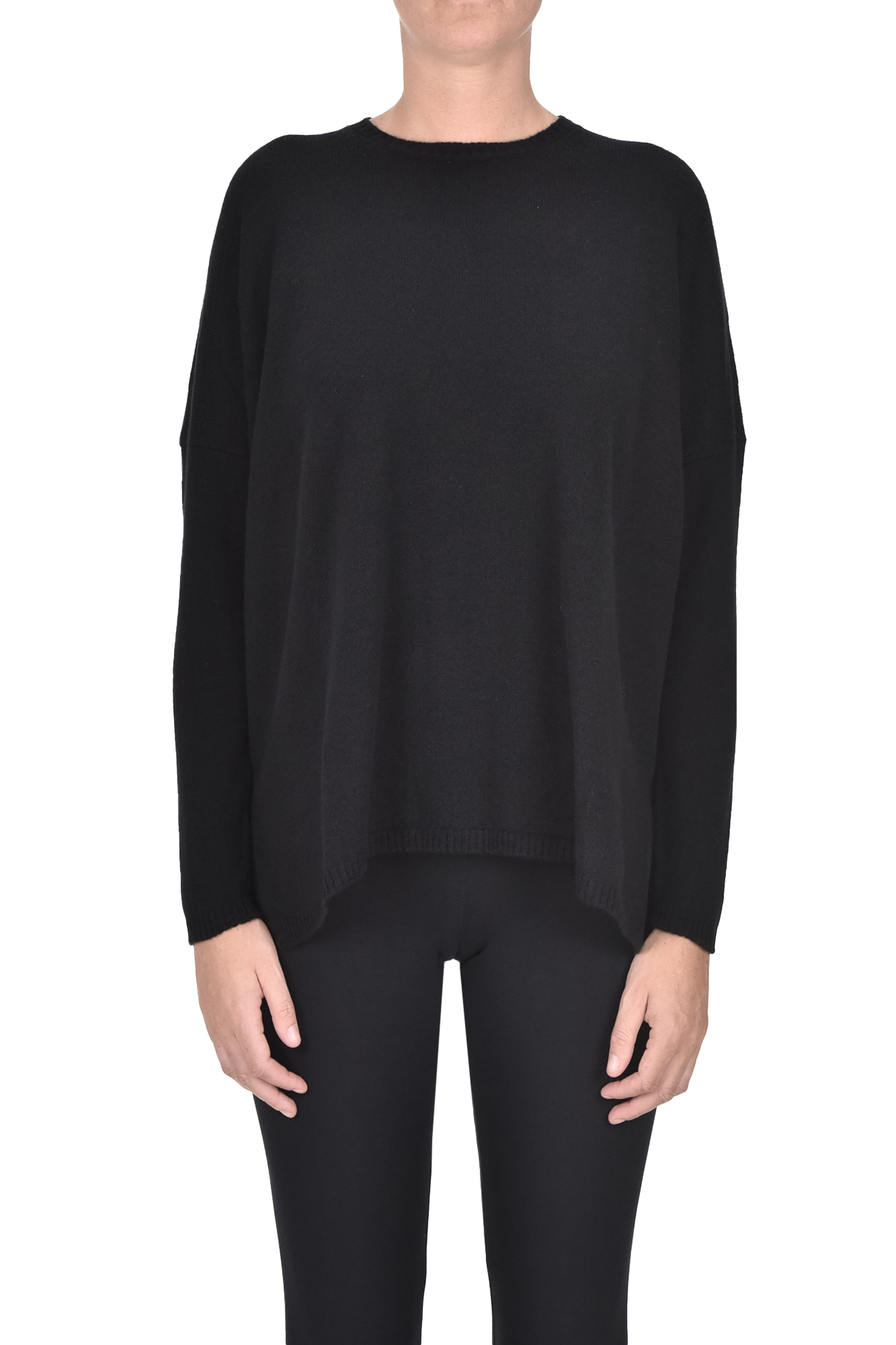 Base Milano Box Pullover In Black