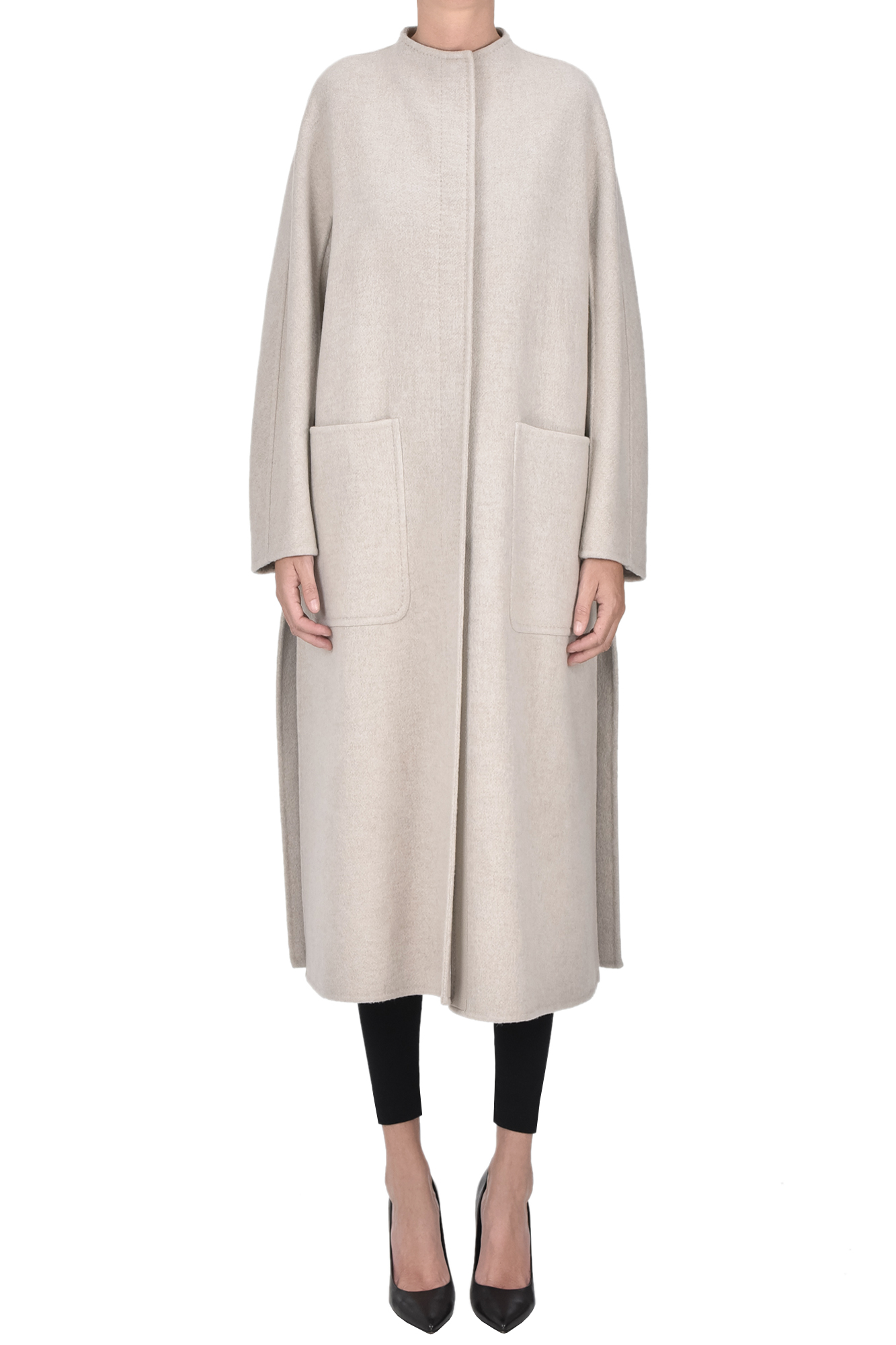 Max Mara Gioioisa Cashmere Coat In Gray