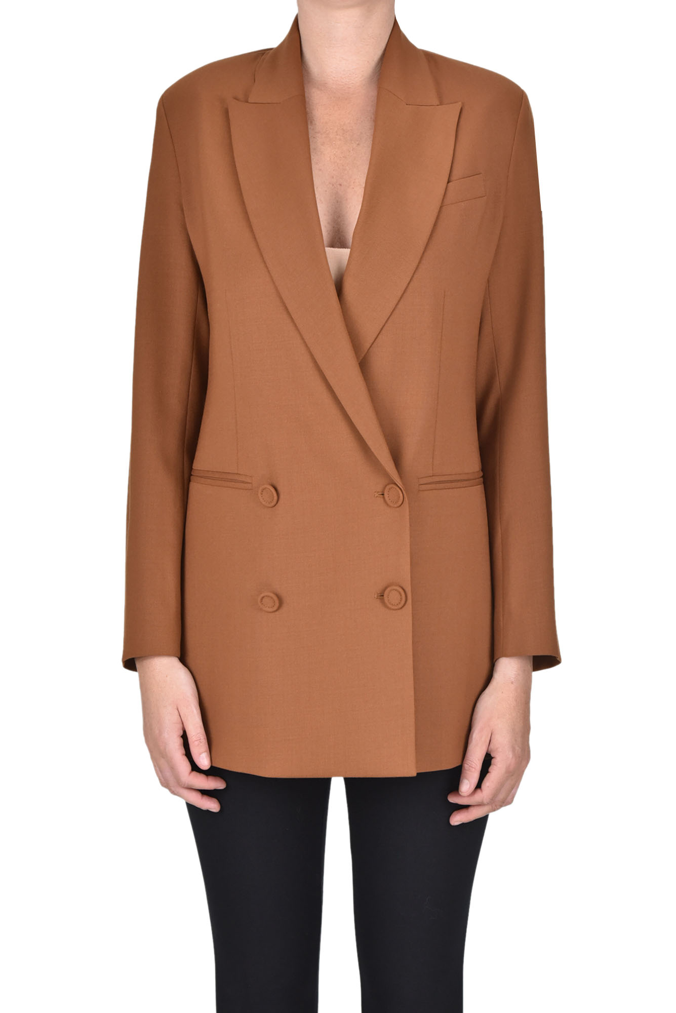 True Royal Oversized Blazer In Brown