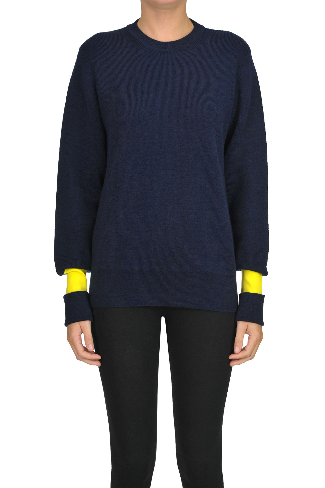 Maison Margiela Wool And Cashmere Pullover In Navy Blue