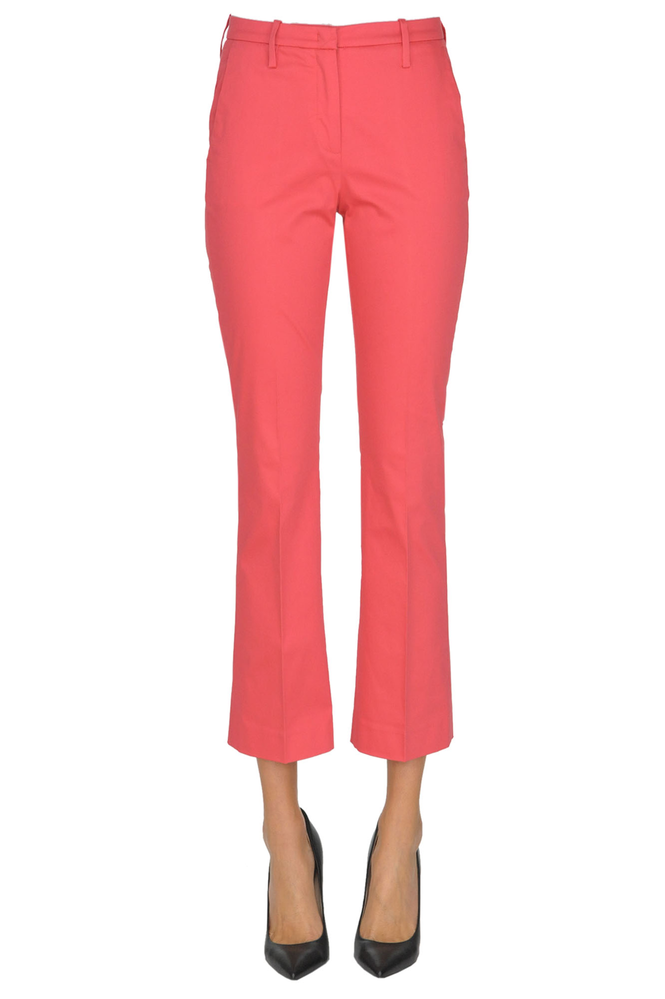 Argonne Cropped Cotton Trousers In Red