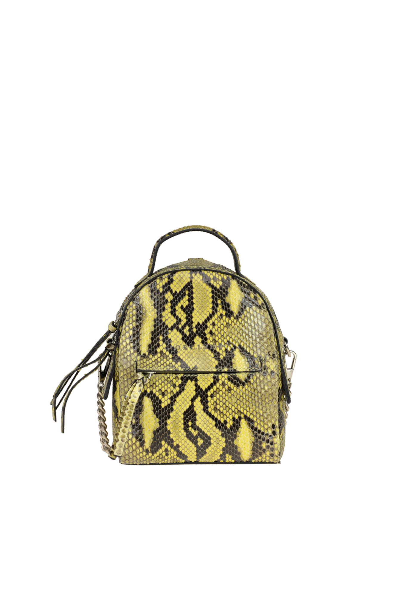 Orciani Petit Python Leather Mini Backpack In Yellow