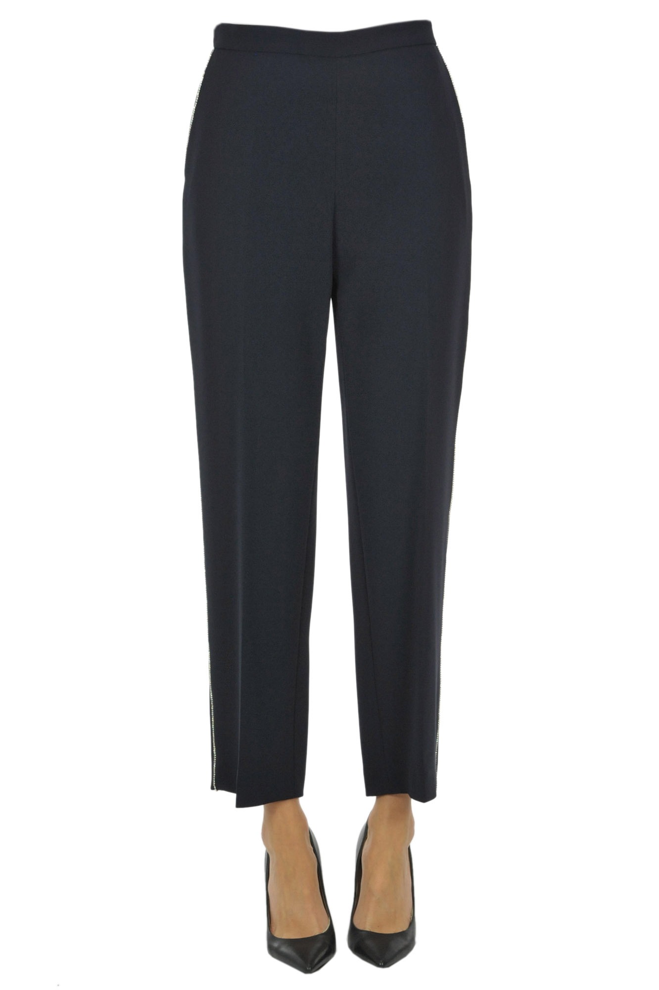 Embellished cady trousers