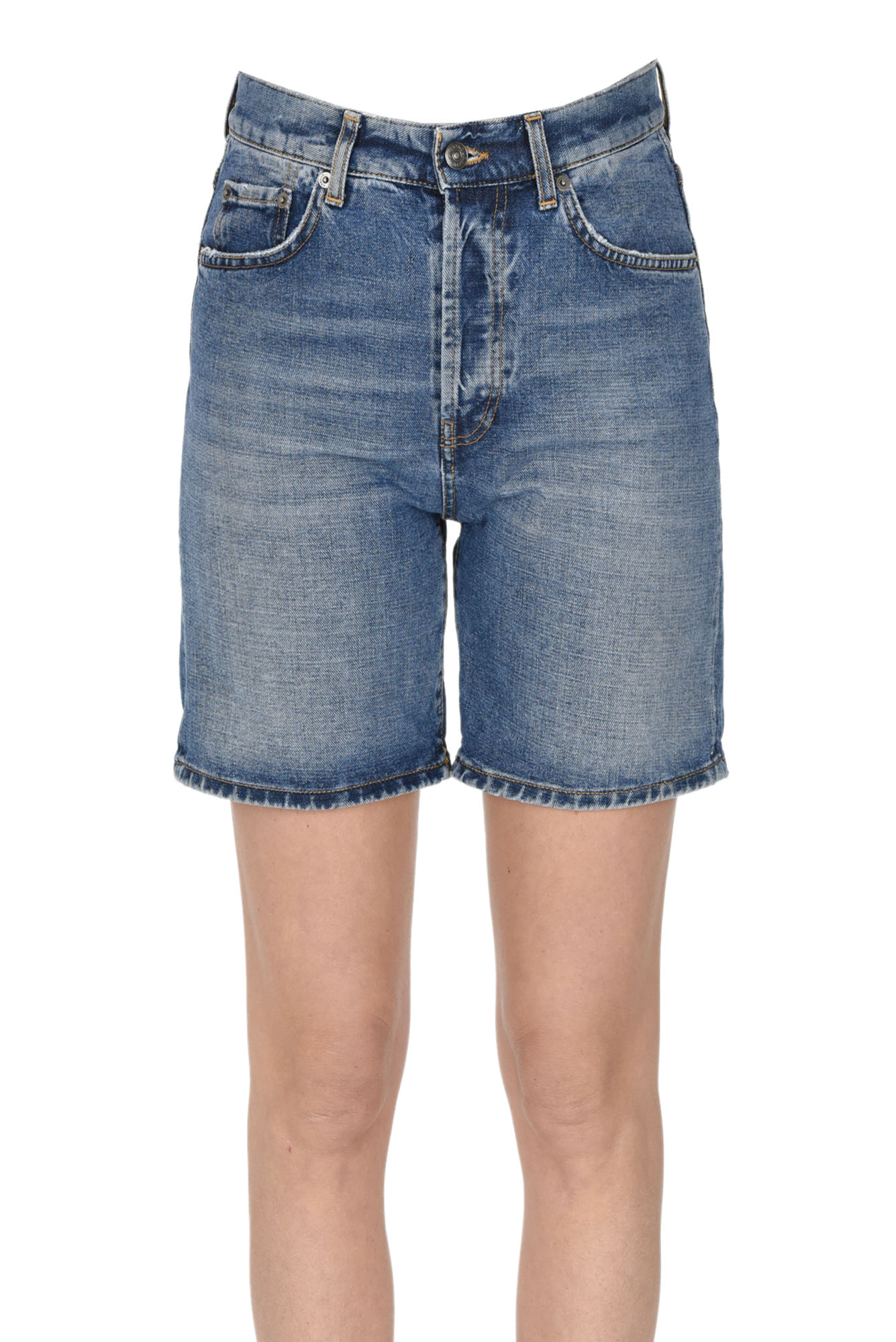 Dondup Woman Denim Shorts Blue Size 32 Cotton
