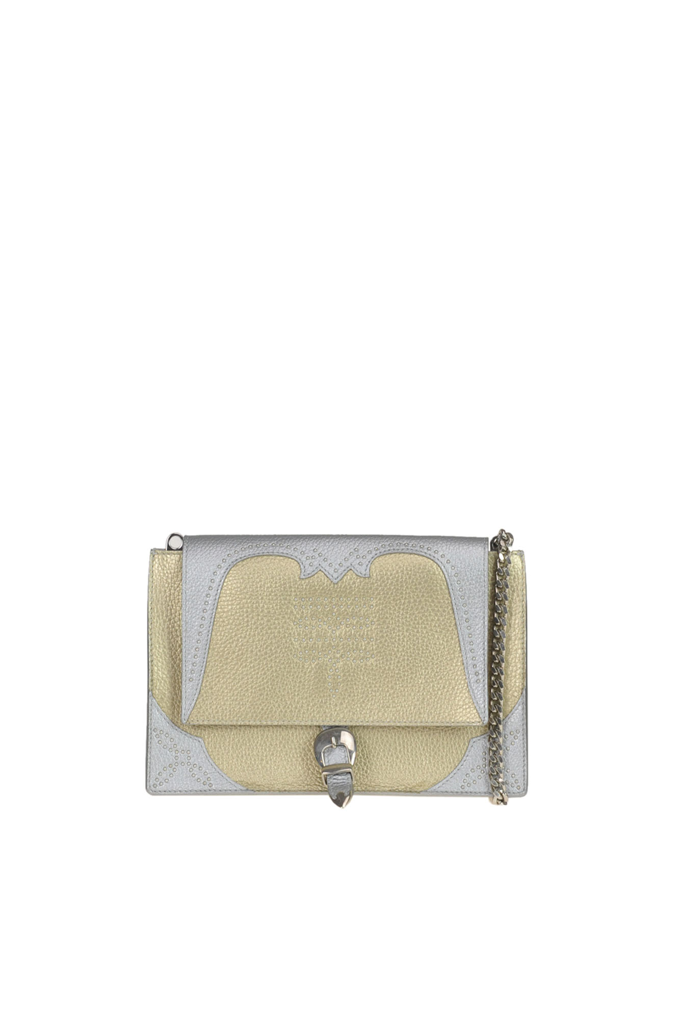 Orciani Metallic Effect Leather Bag In Gold