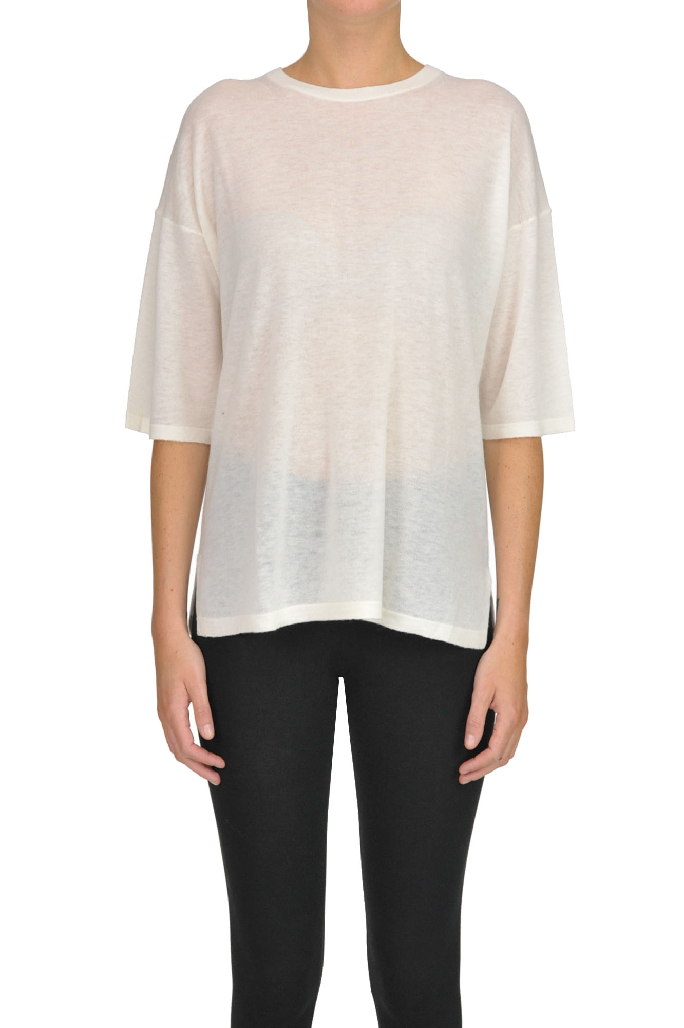 Theory Extrafine Cashmere Knit Pullover In Cream