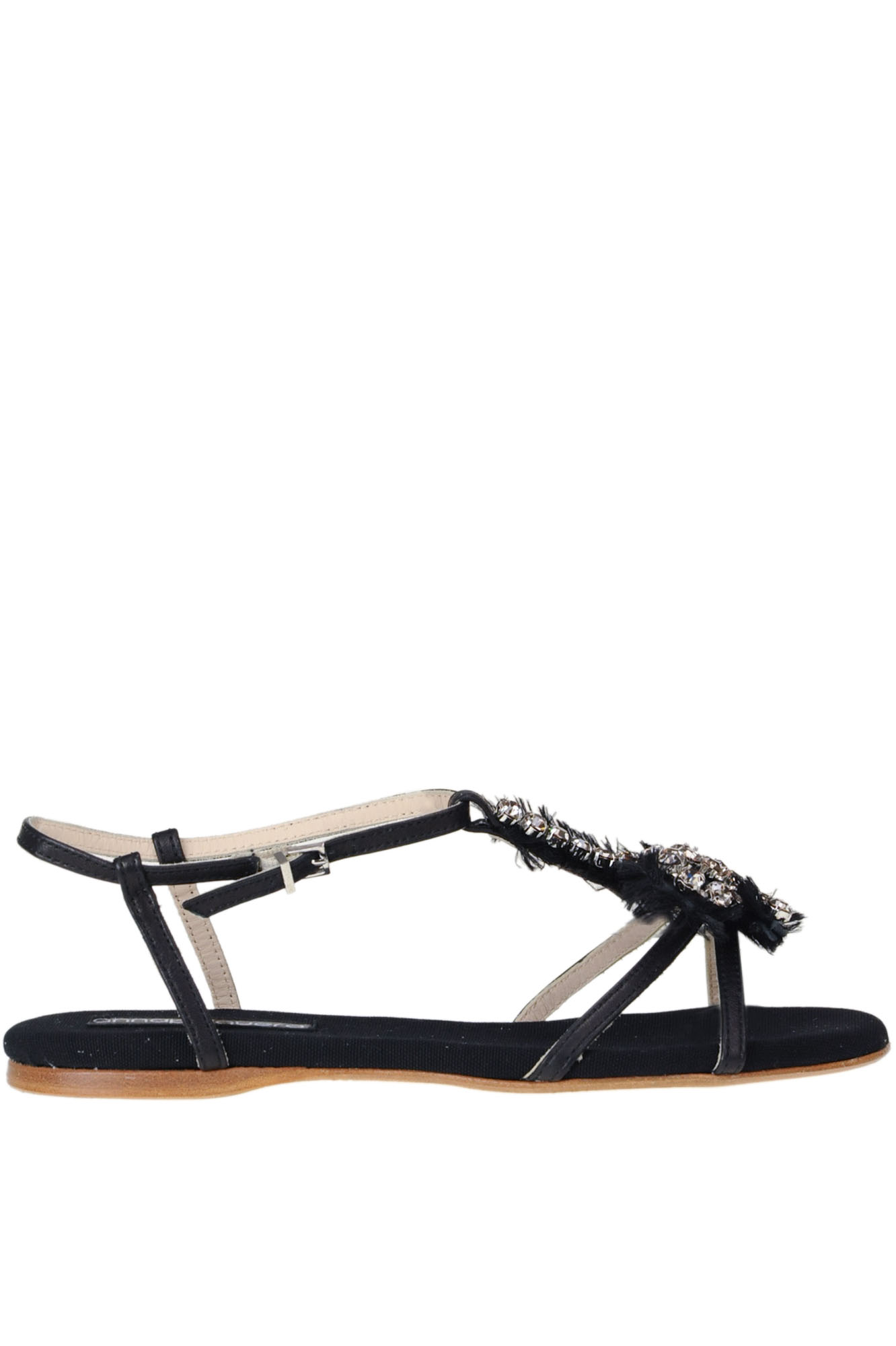 Sandali in pelle con applicazioni