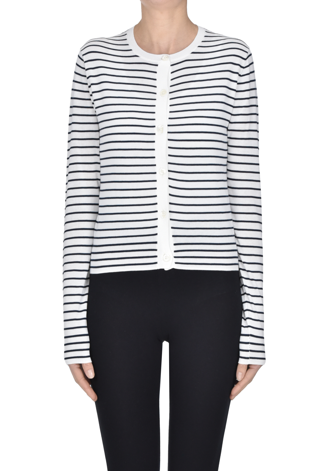 Striped cotton cardigan