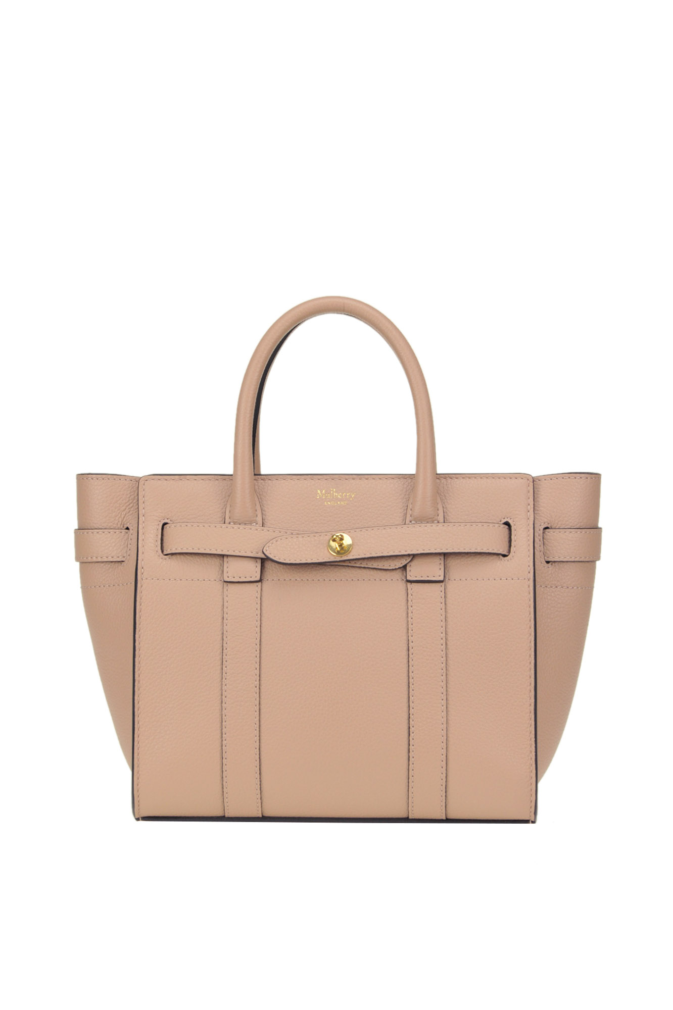 Mulberry Zipped Bayswater Mini Leather Bag In Cipria