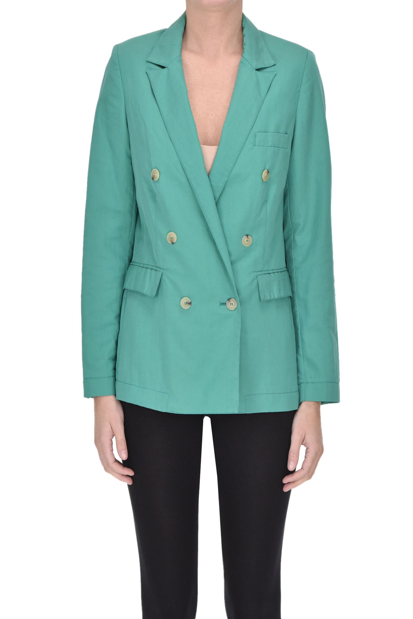 Cotton double breasted blazer