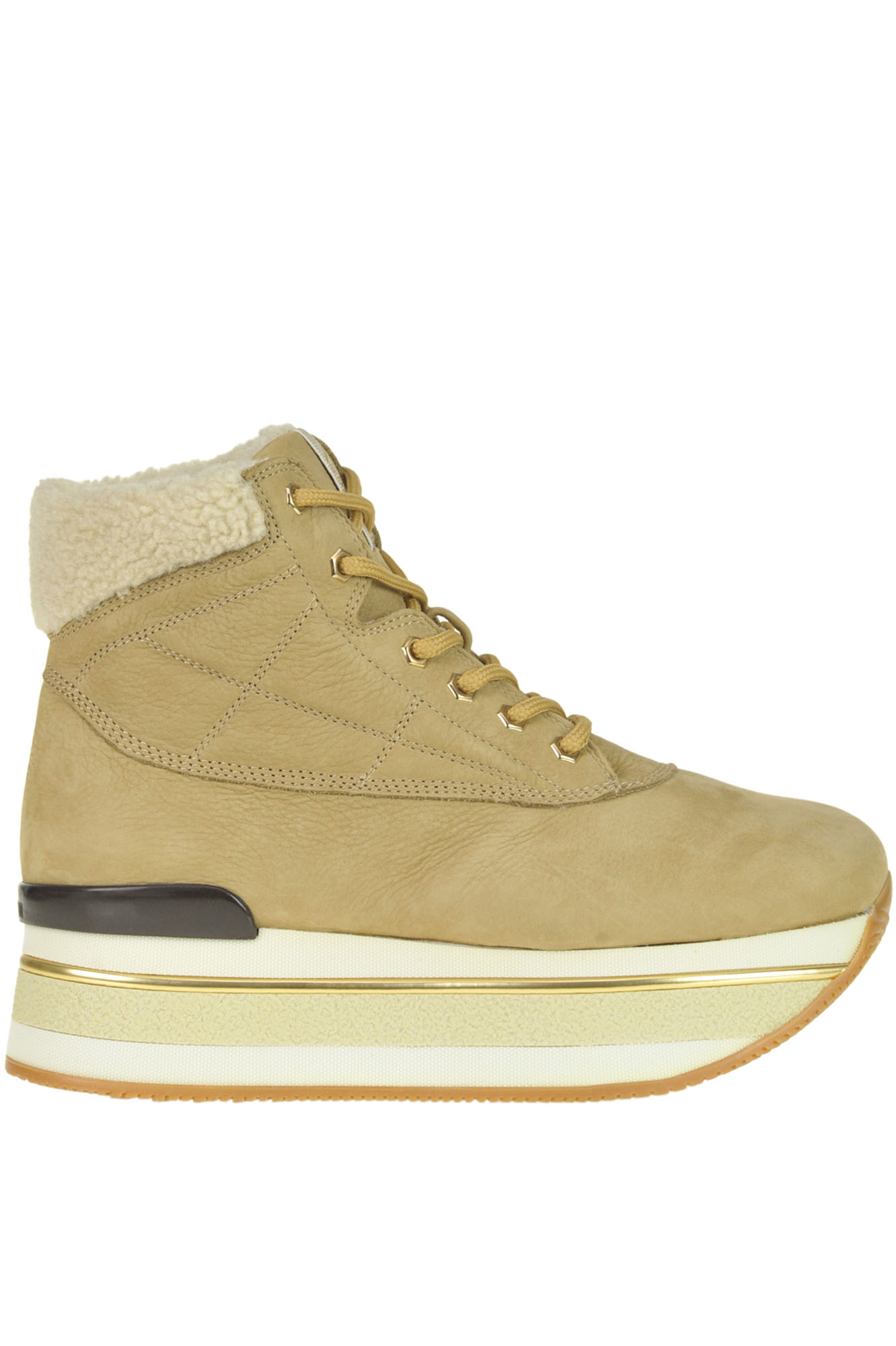 Hogan Max Mill Padded Ankle-boots In Beige