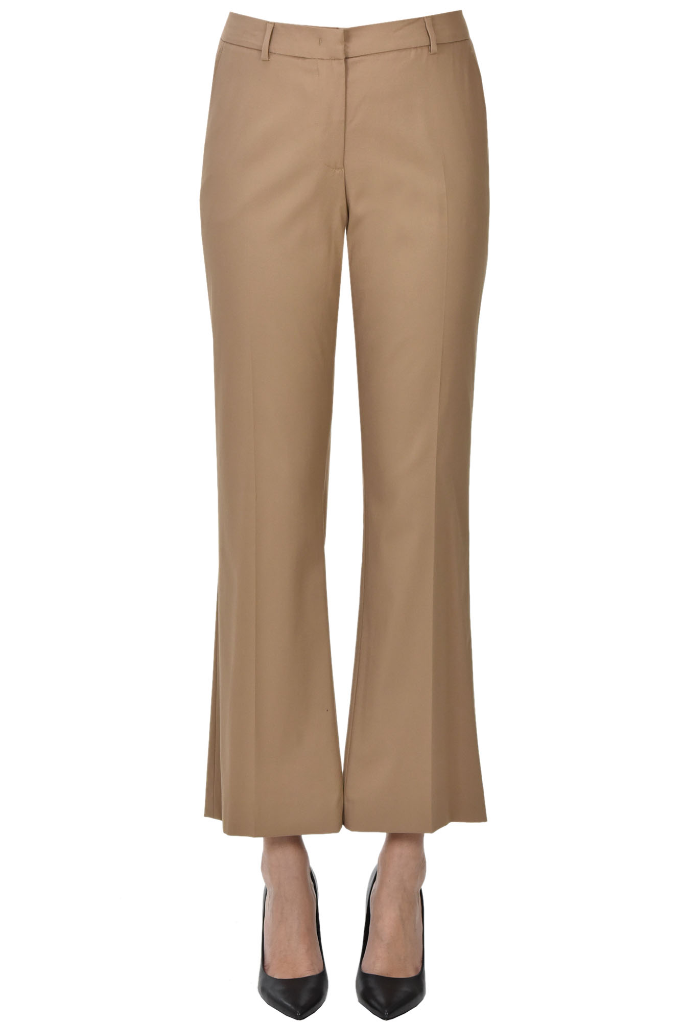Pt Torino Jaine Cotton Trousers In Light Brown