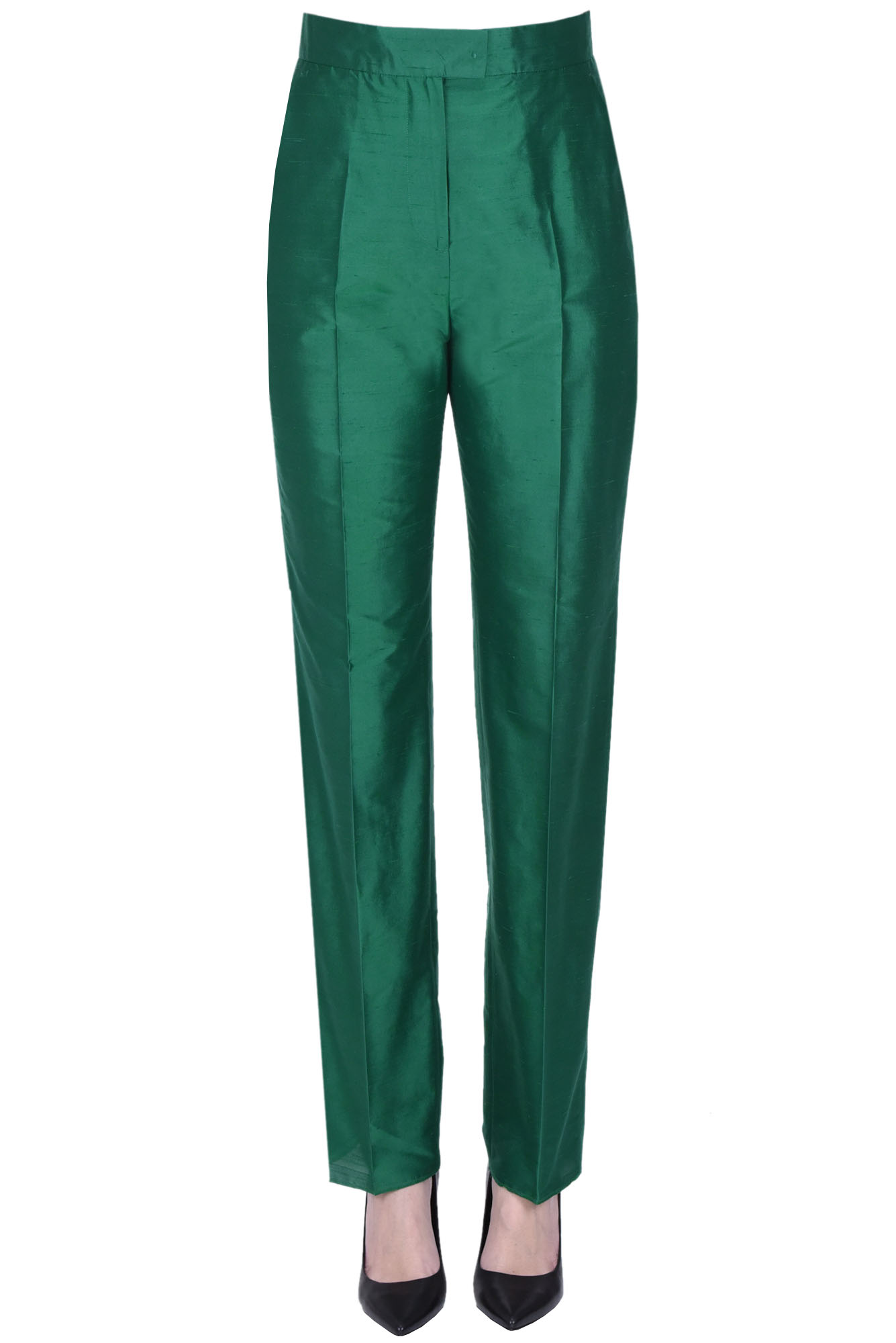 Shop Max Mara Caladio Trousers In Emerald Green