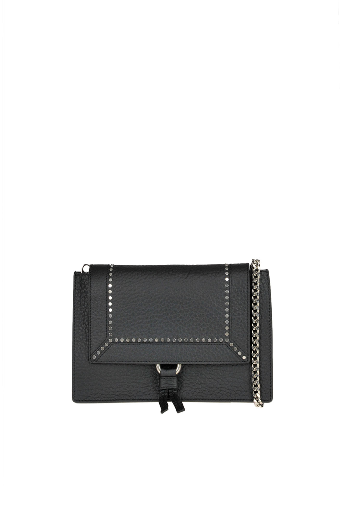 Orciani Soft Stud Leather Bag In Black