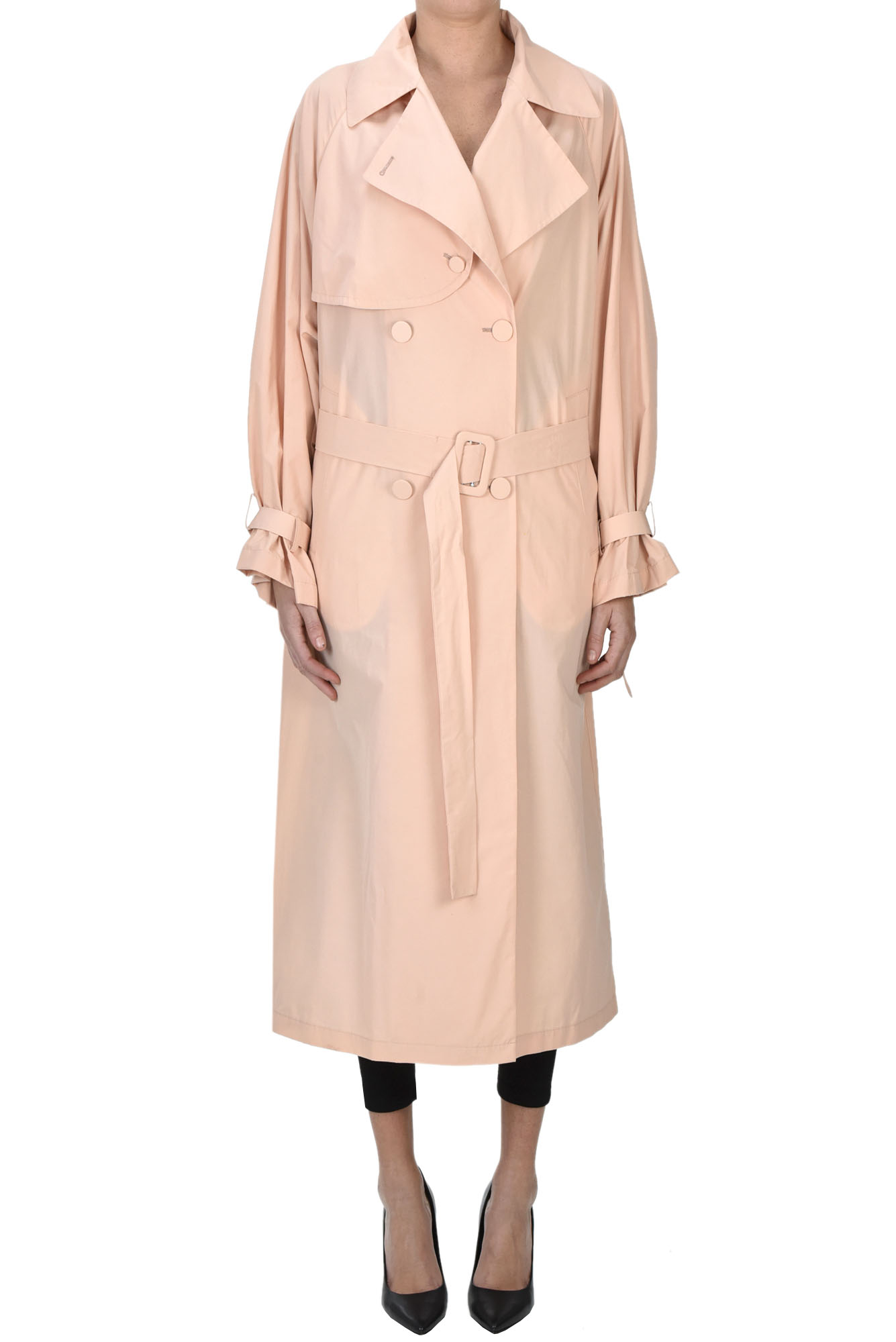 Hevo Egnazia Double-breasted Trench In Pale Pink