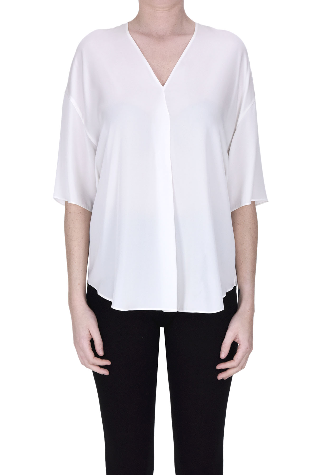 Shop Vince Silk Blouse In Ivory