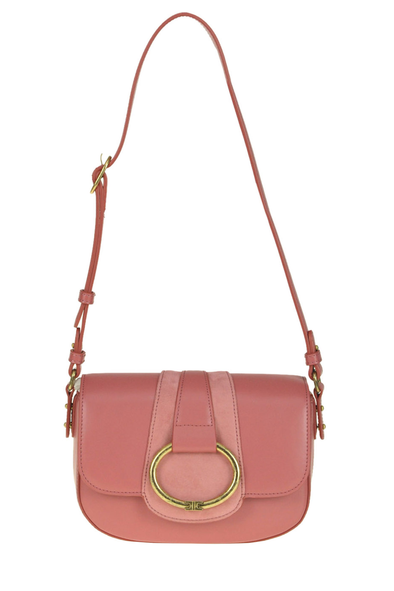 Elisabetta Franchi Eco-leather Shoulder Bag In Dark Pink