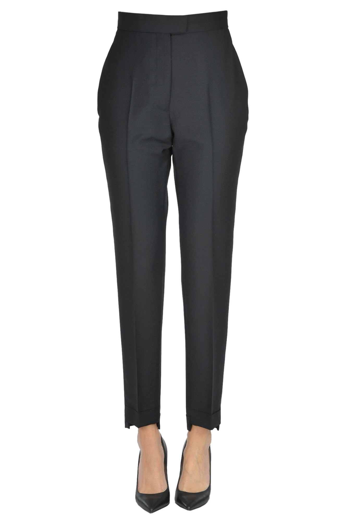 Acne Studios Wool And Mohair Trousers In Black