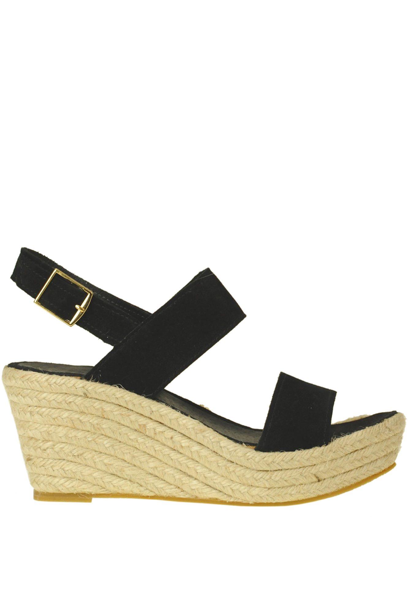 Frenchtrotters Suede Wedge Espadrillas In Black