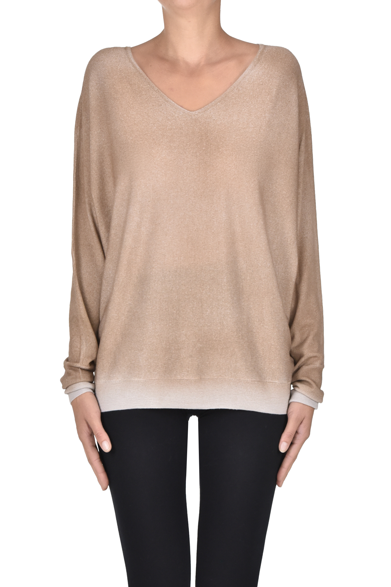 Pullover sfumato in lana merinos extrafine