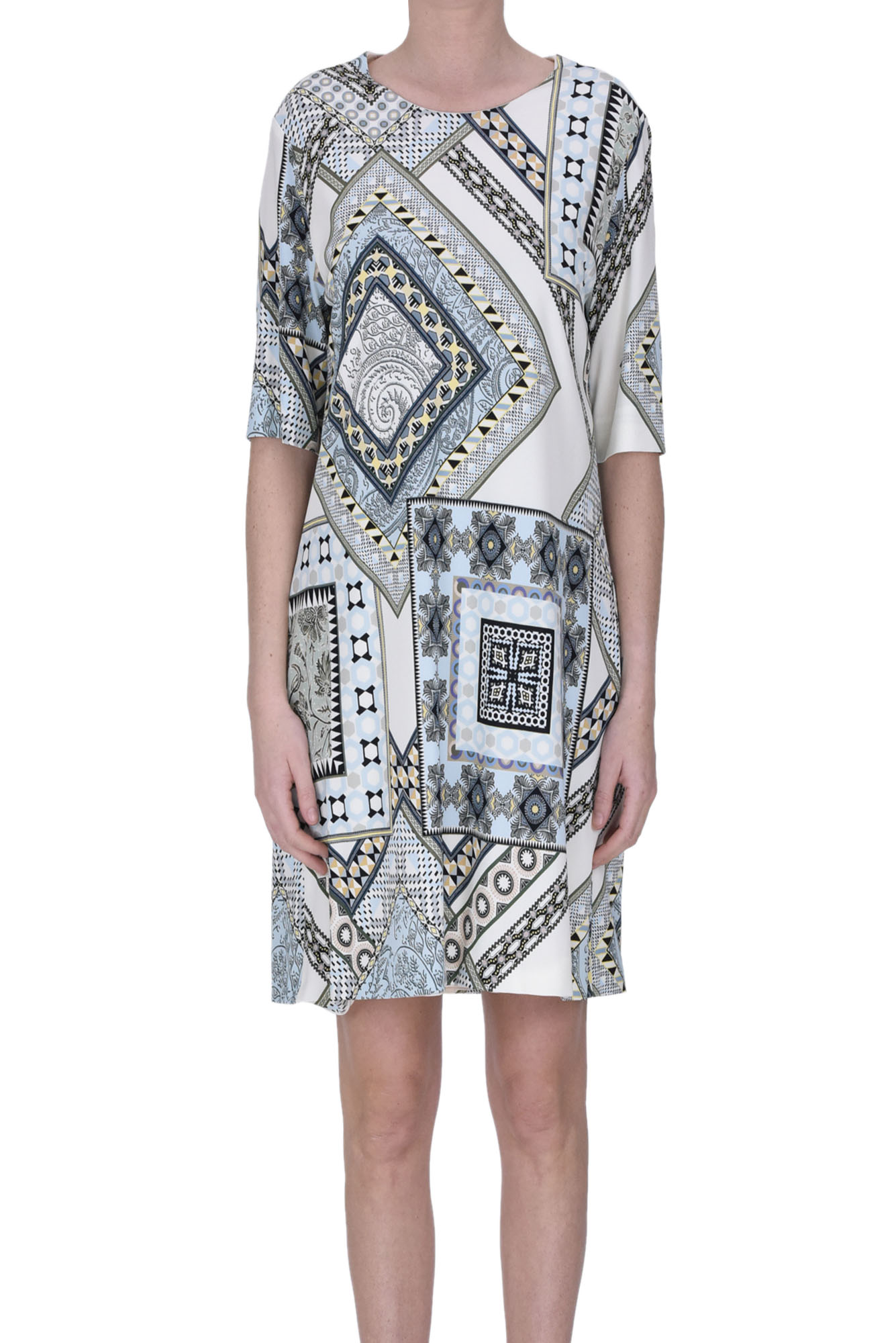 Shop Etro Printed Jersey Dress In Multicoloured