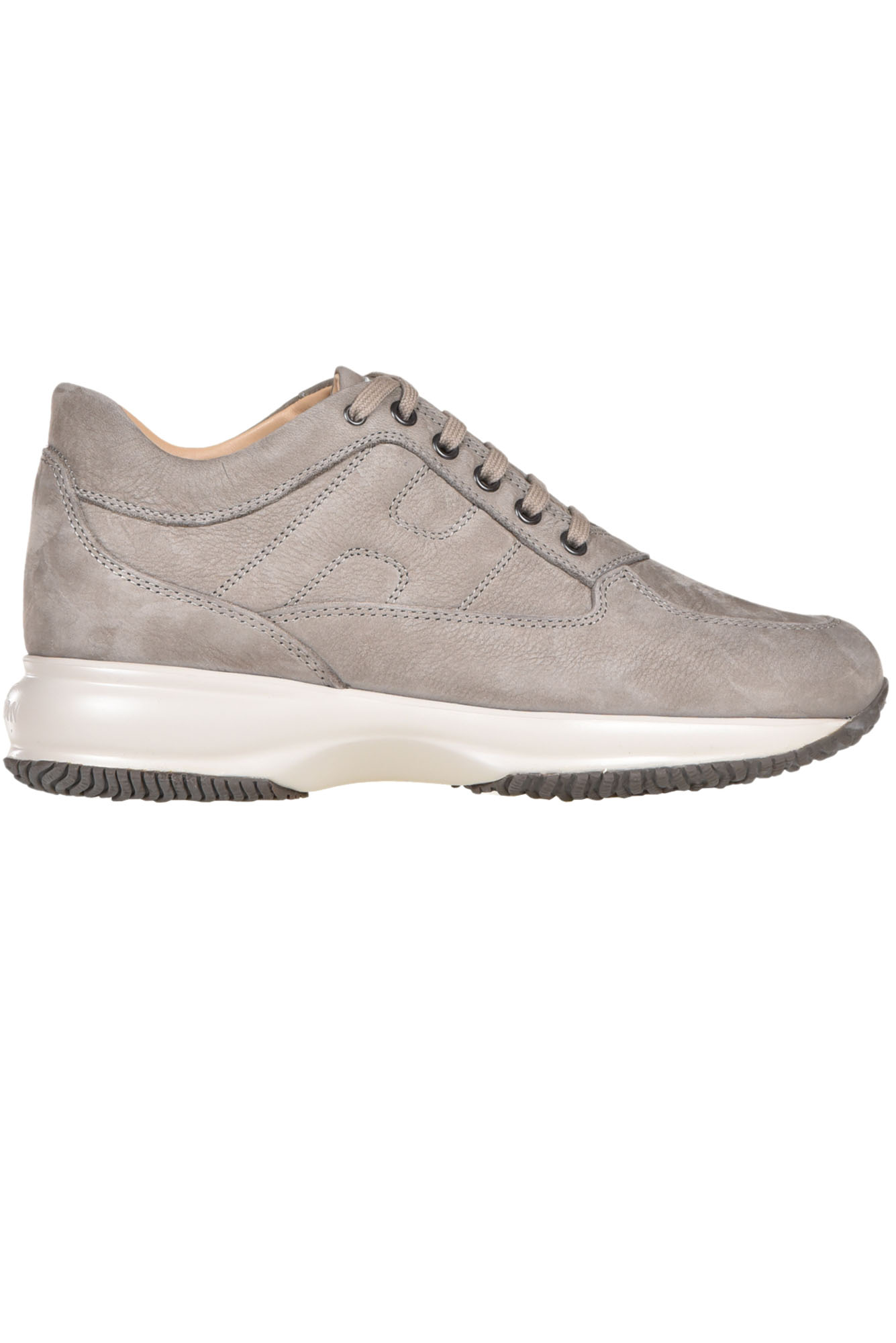 Hogan Interactive Woman Sneakers Taupe Size 8 Leather In Animal Print