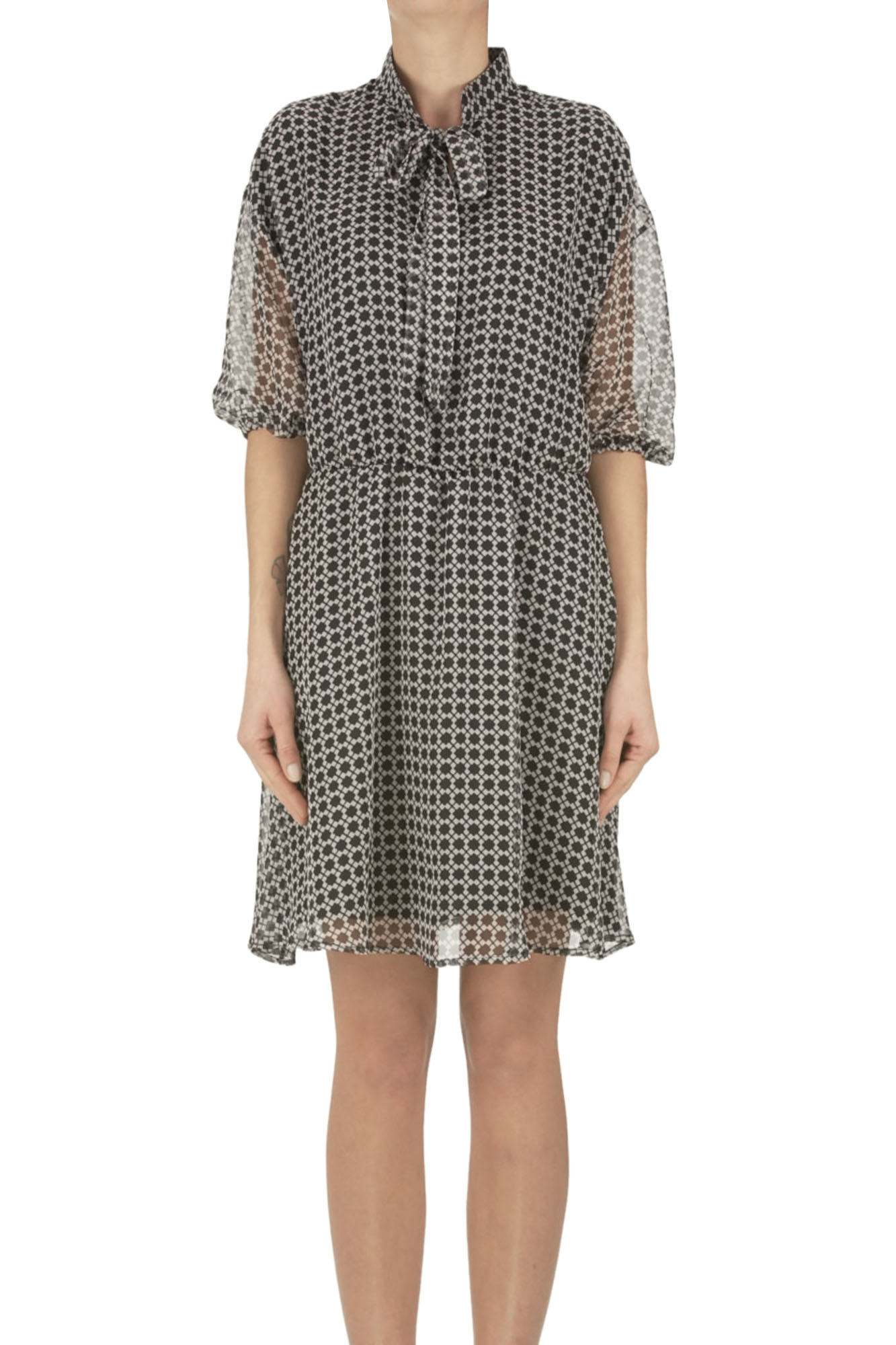 Compagnia Italiana Optical Print Dress In Gray