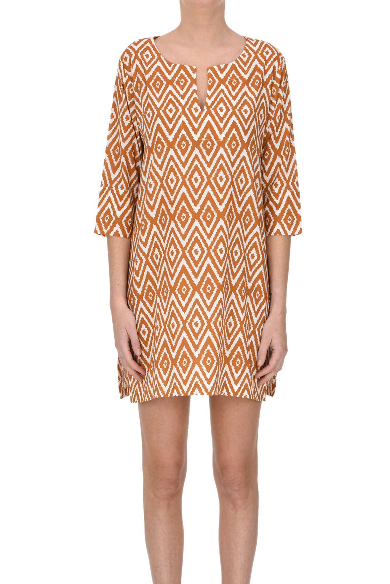 Shop Clouds Tunic Dress In Light Brown