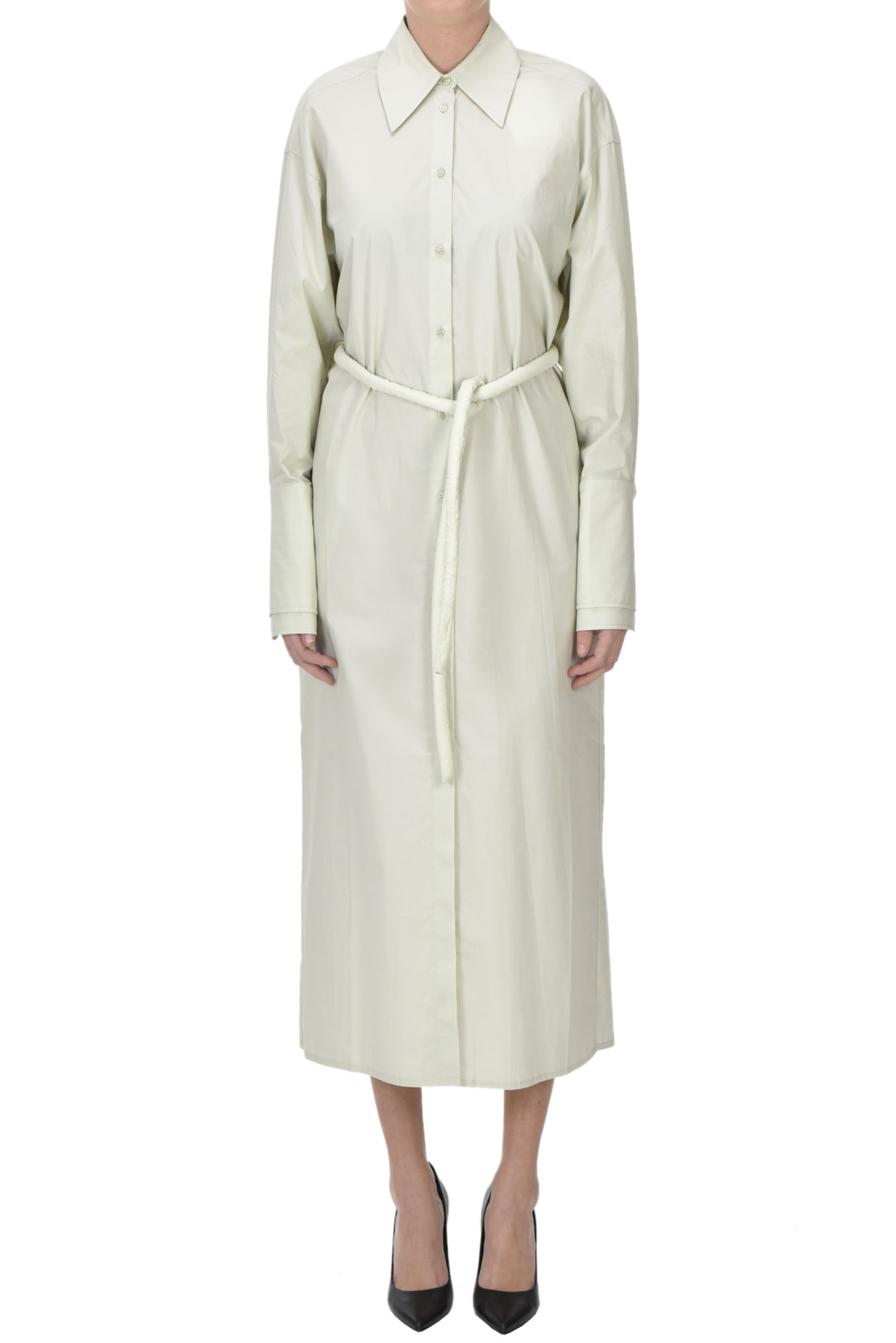 Rohe Cotton Shirt Dress In Beige