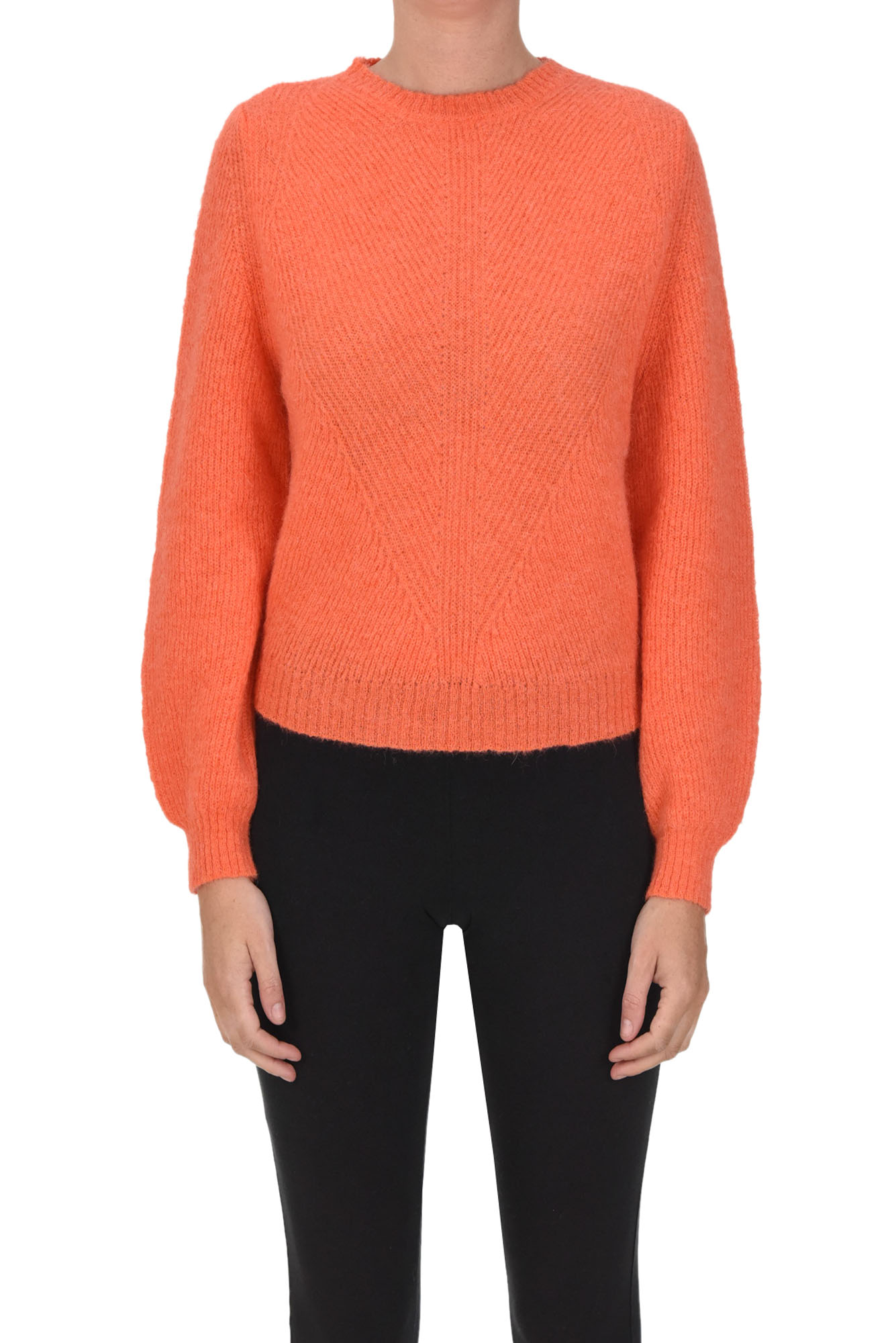 19.61 Milano Ribbed Alpaca And Mohair Knit Pullover In Orange