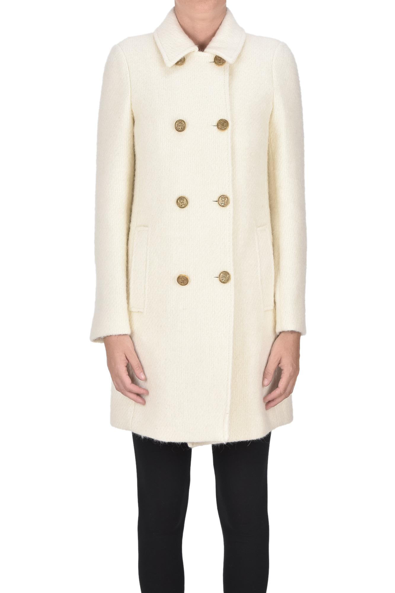Red Valentino Double-breasted Coat In White