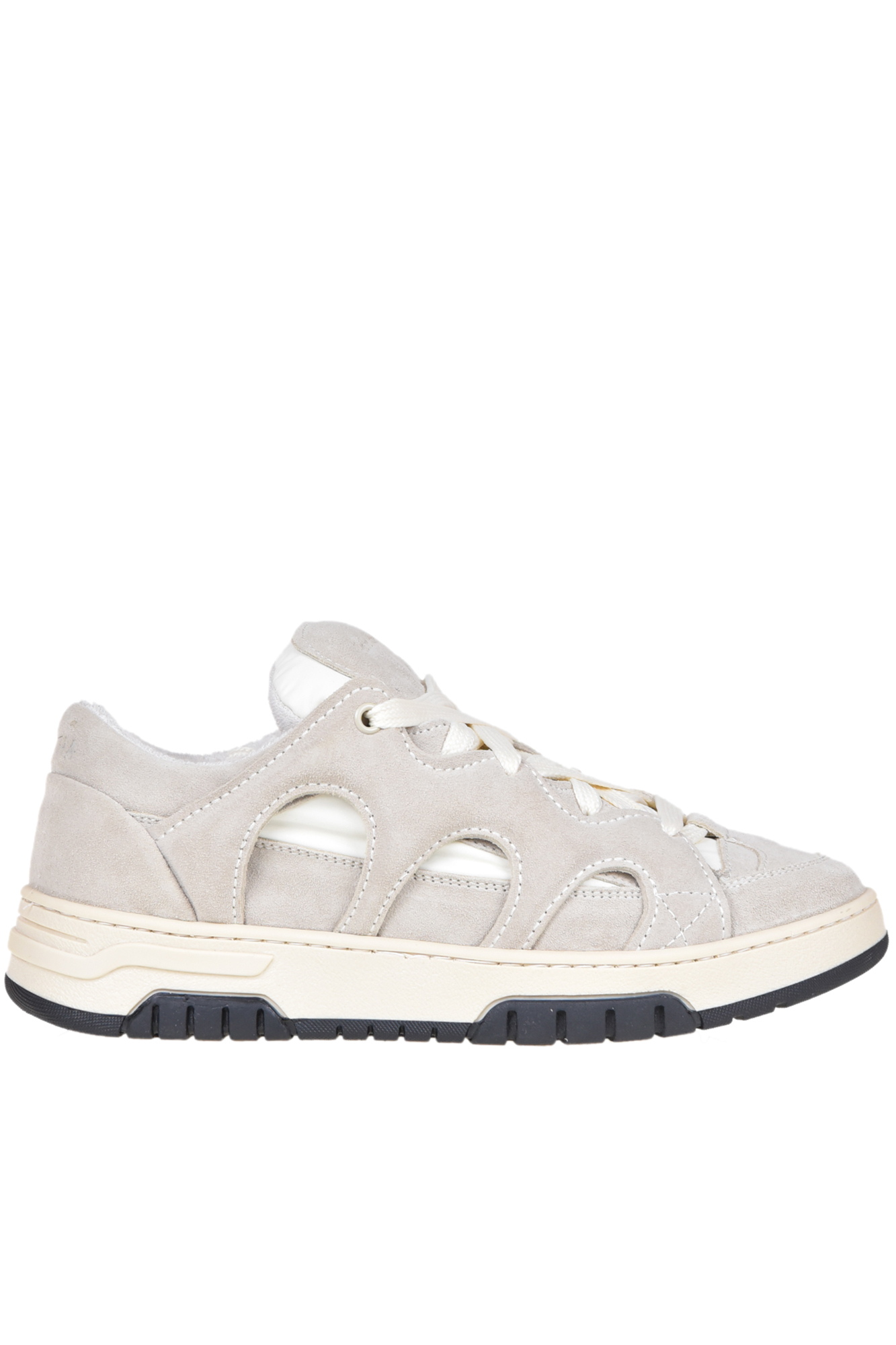 Santha Suede Sneakers With Nylon Inserts In Beige